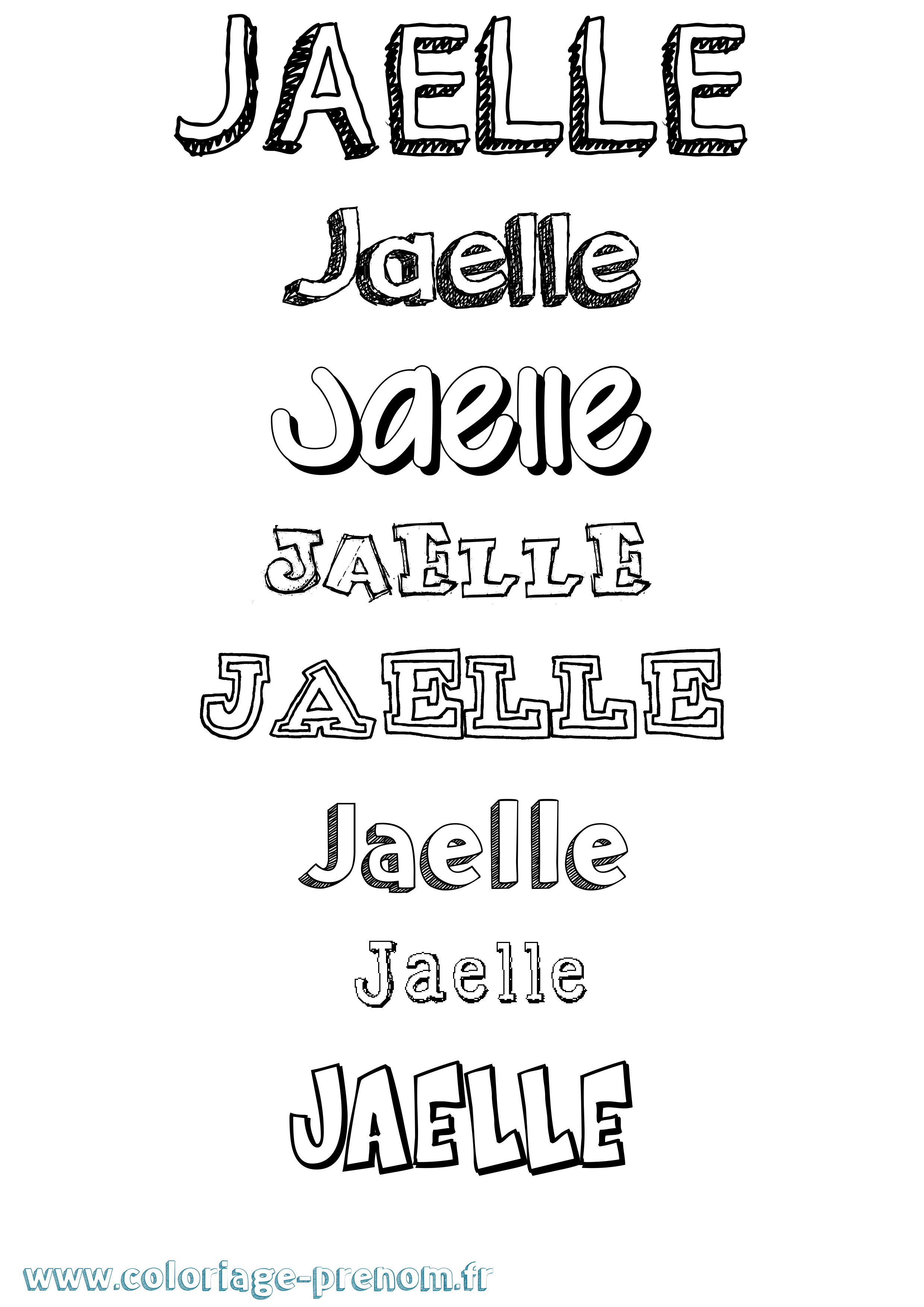 Coloriage prénom Jaelle Dessiné