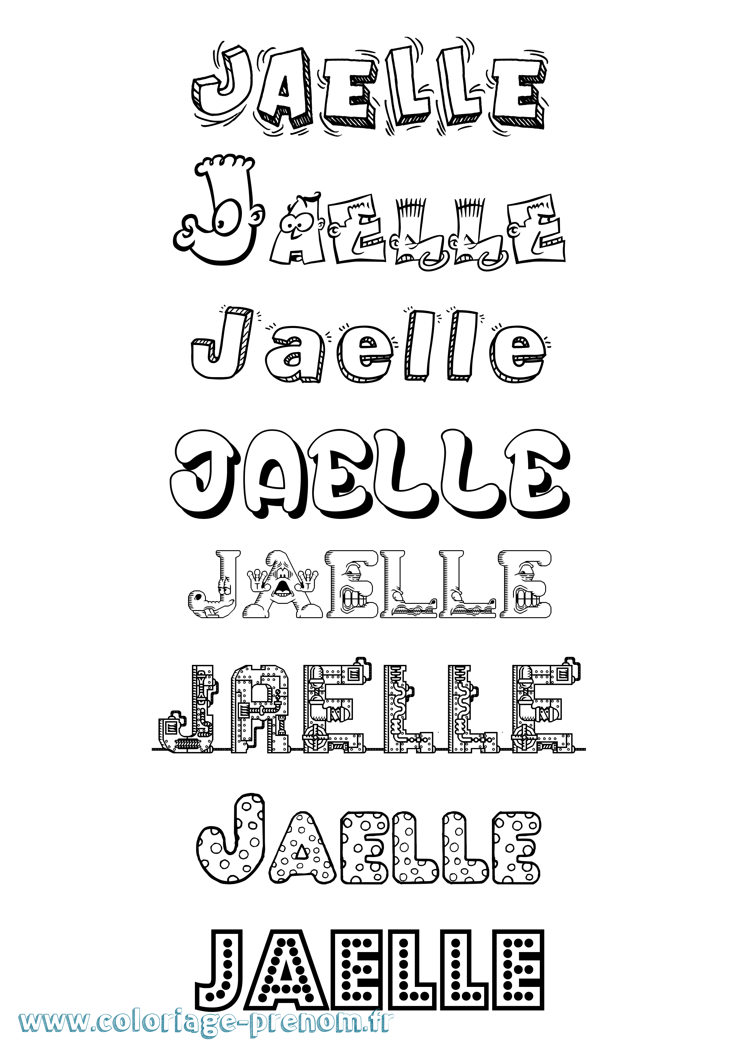 Coloriage prénom Jaelle Fun