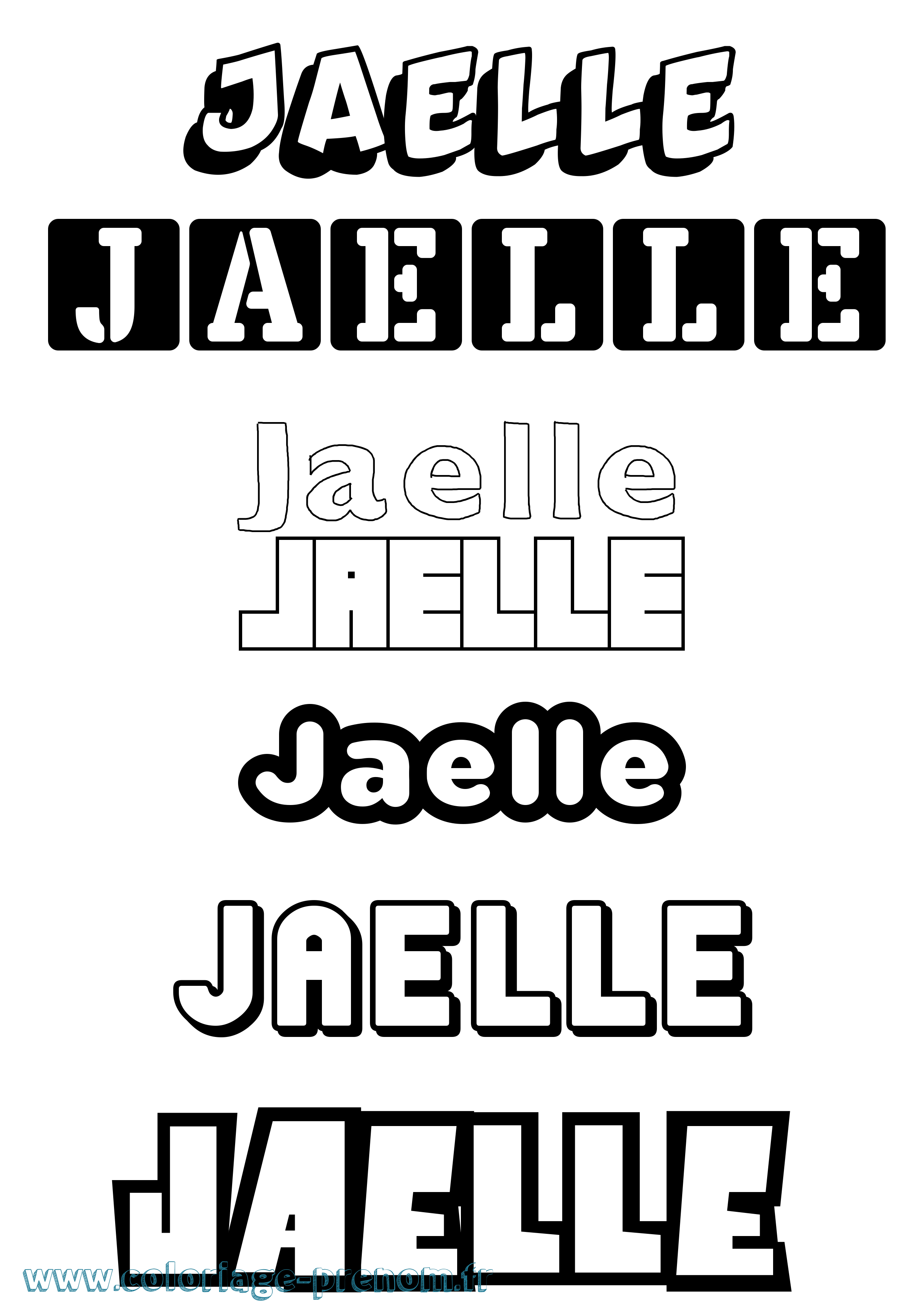 Coloriage prénom Jaelle Simple
