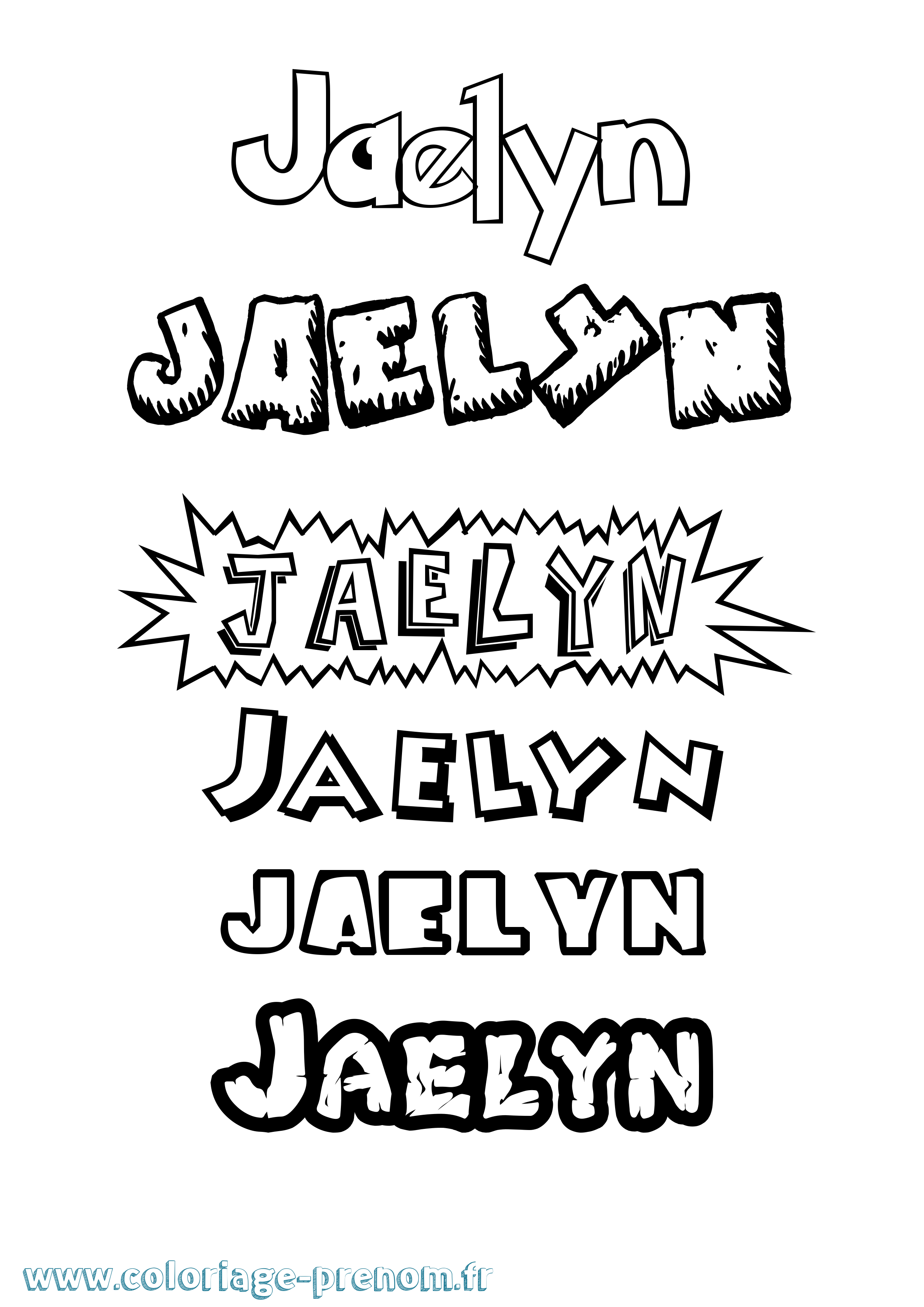 Coloriage Jaelyn Dessin Animé Coloriage prénom Jaelyn Dessin Animé