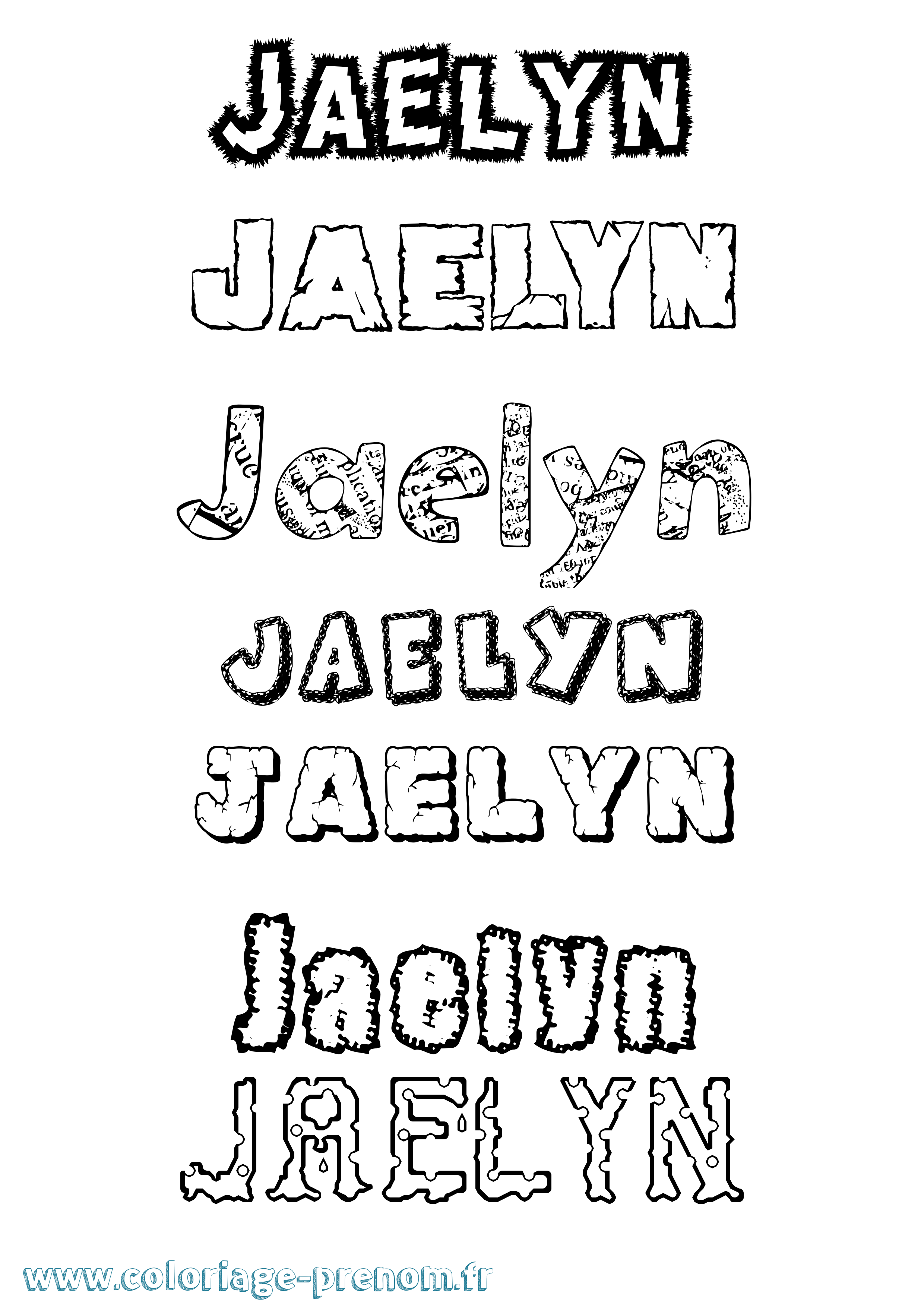 Coloriage Jaelyn Destructuré Coloriage prénom Jaelyn Destructuré