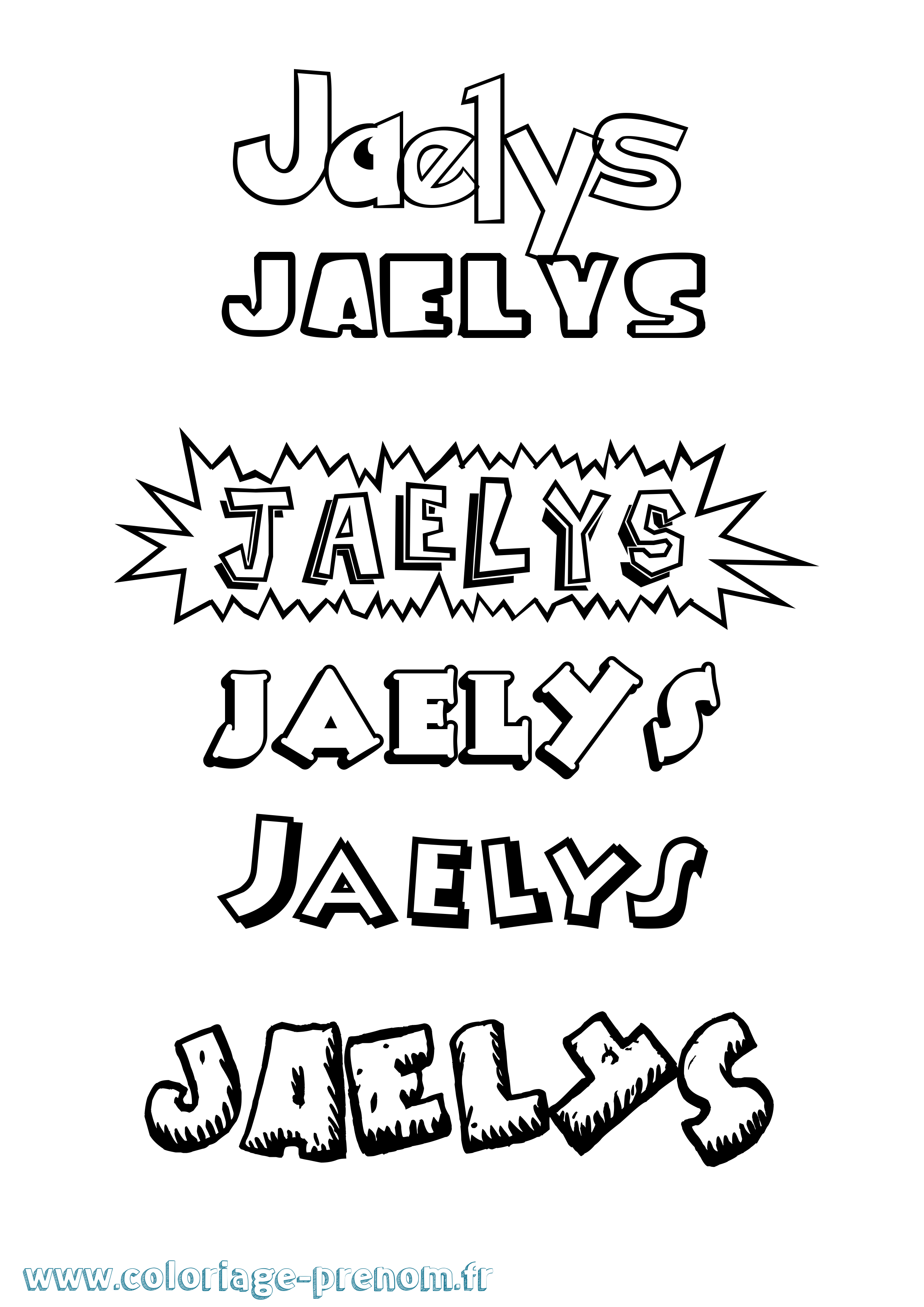 Coloriage Jaelys Dessin Animé Coloriage prénom Jaelys Dessin Animé