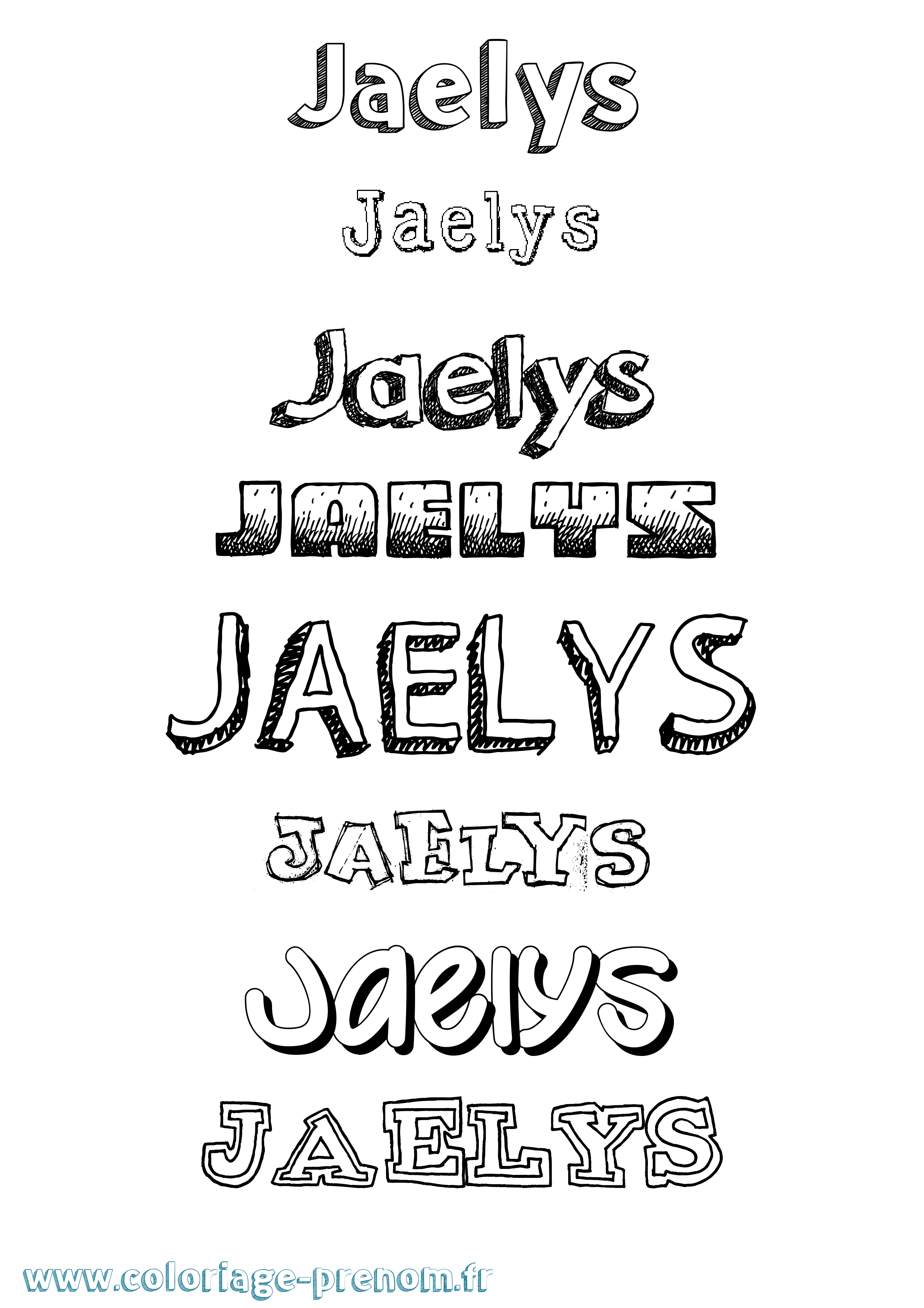 Coloriage Jaelys Dessiné Coloriage prénom Jaelys Dessiné