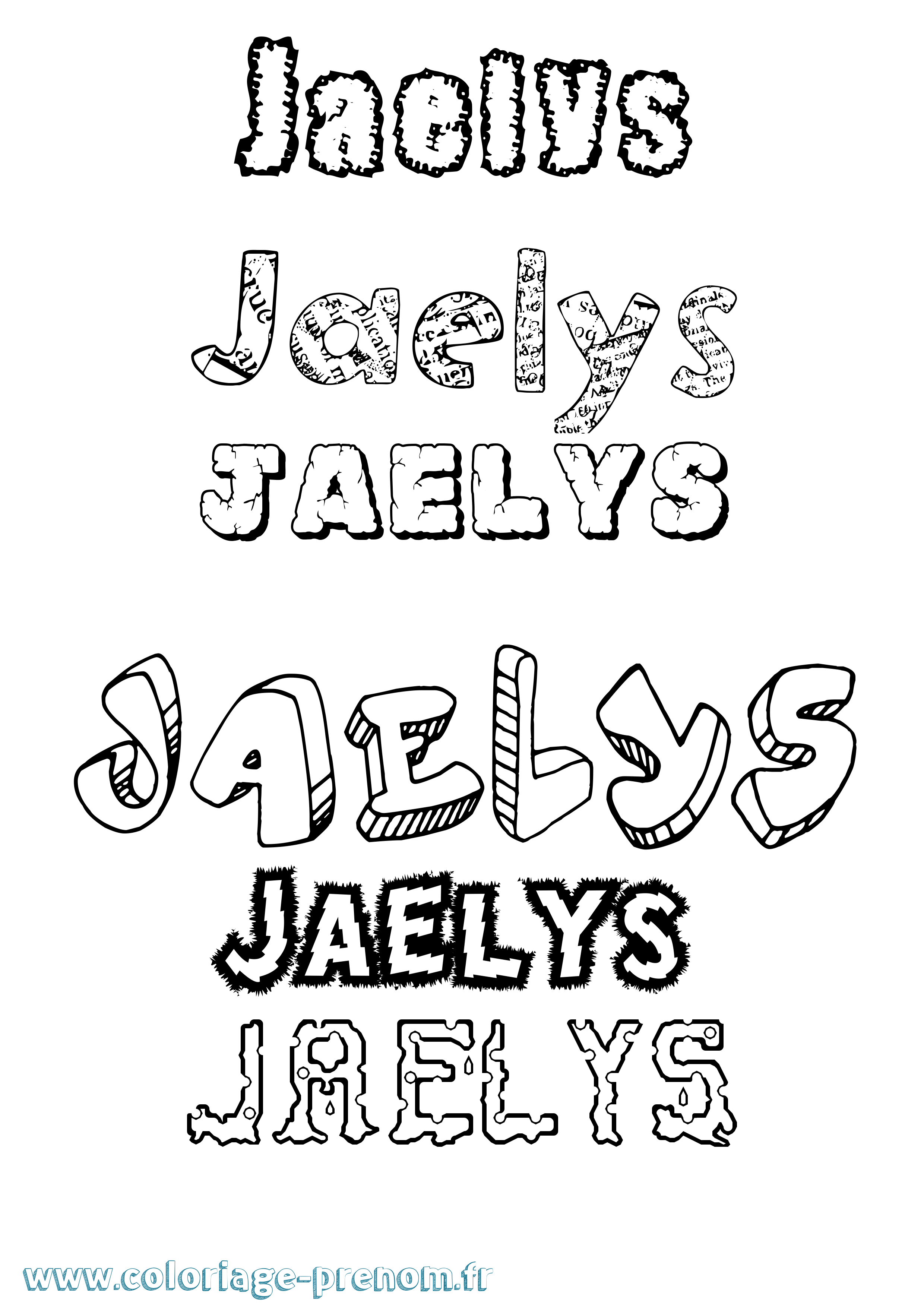 Coloriage Jaelys Destructuré Coloriage prénom Jaelys Destructuré
