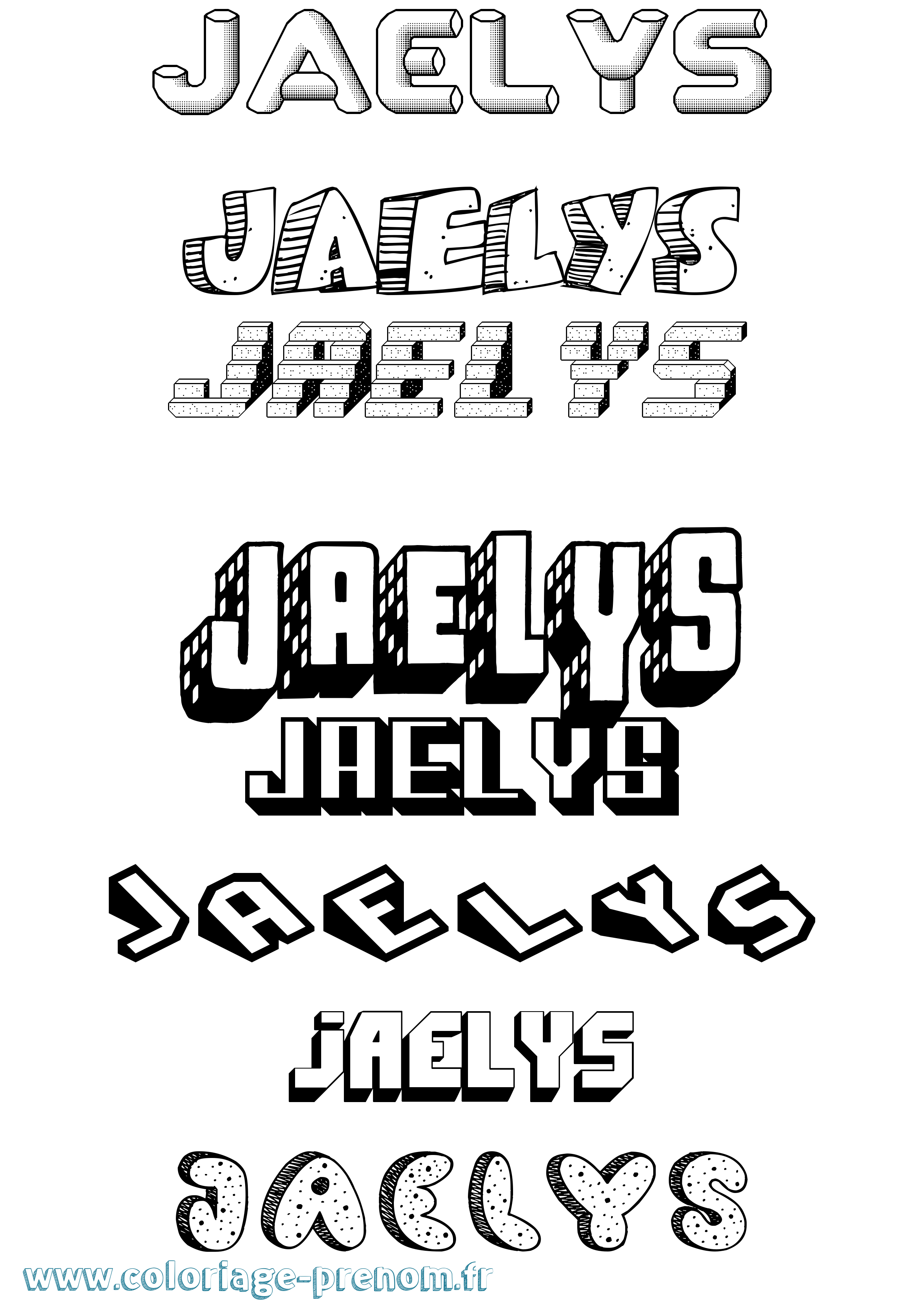 Coloriage Jaelys Effet 3D Coloriage prénom Jaelys Effet 3D