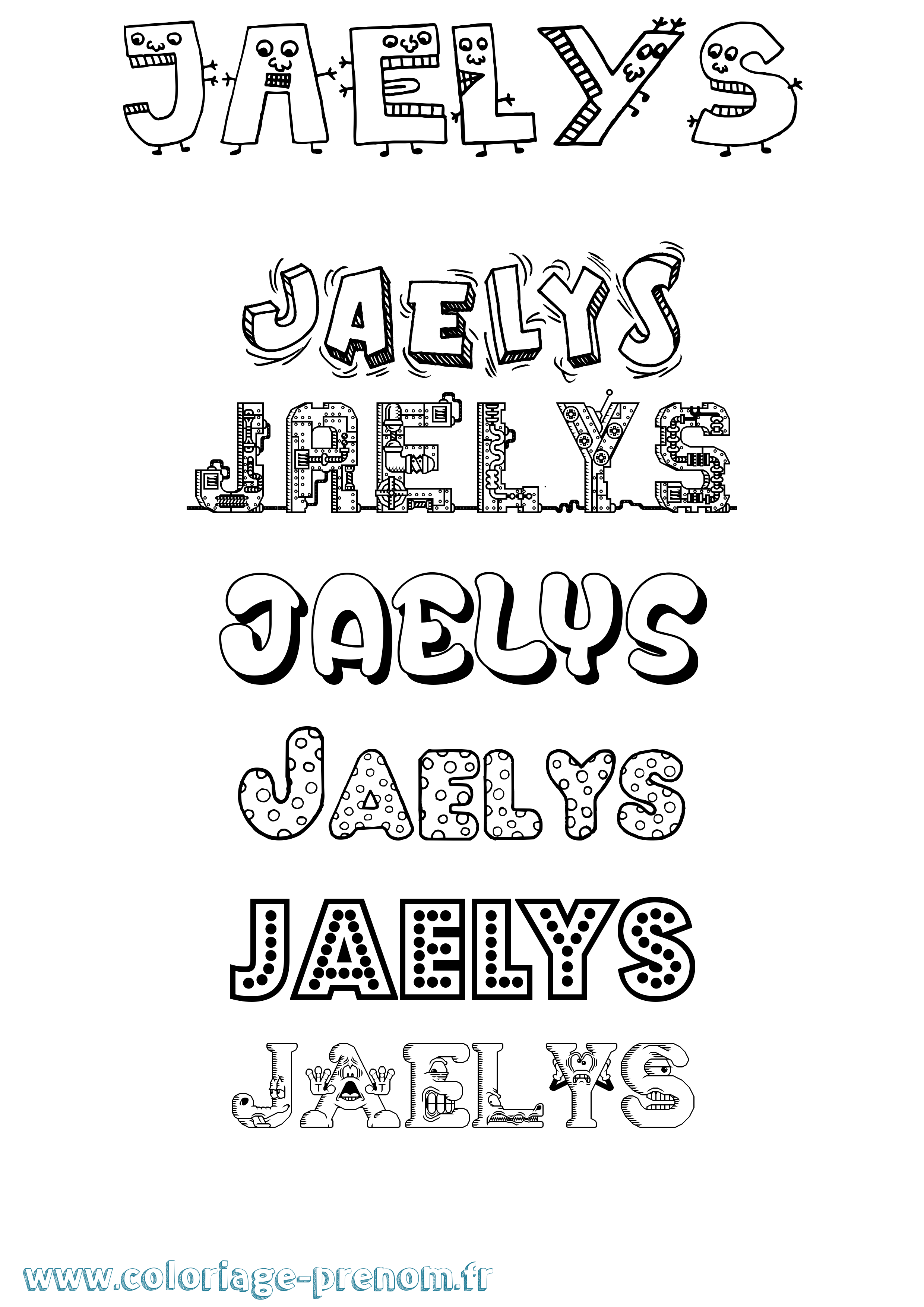 Coloriage Jaelys Fun Coloriage prénom Jaelys Fun