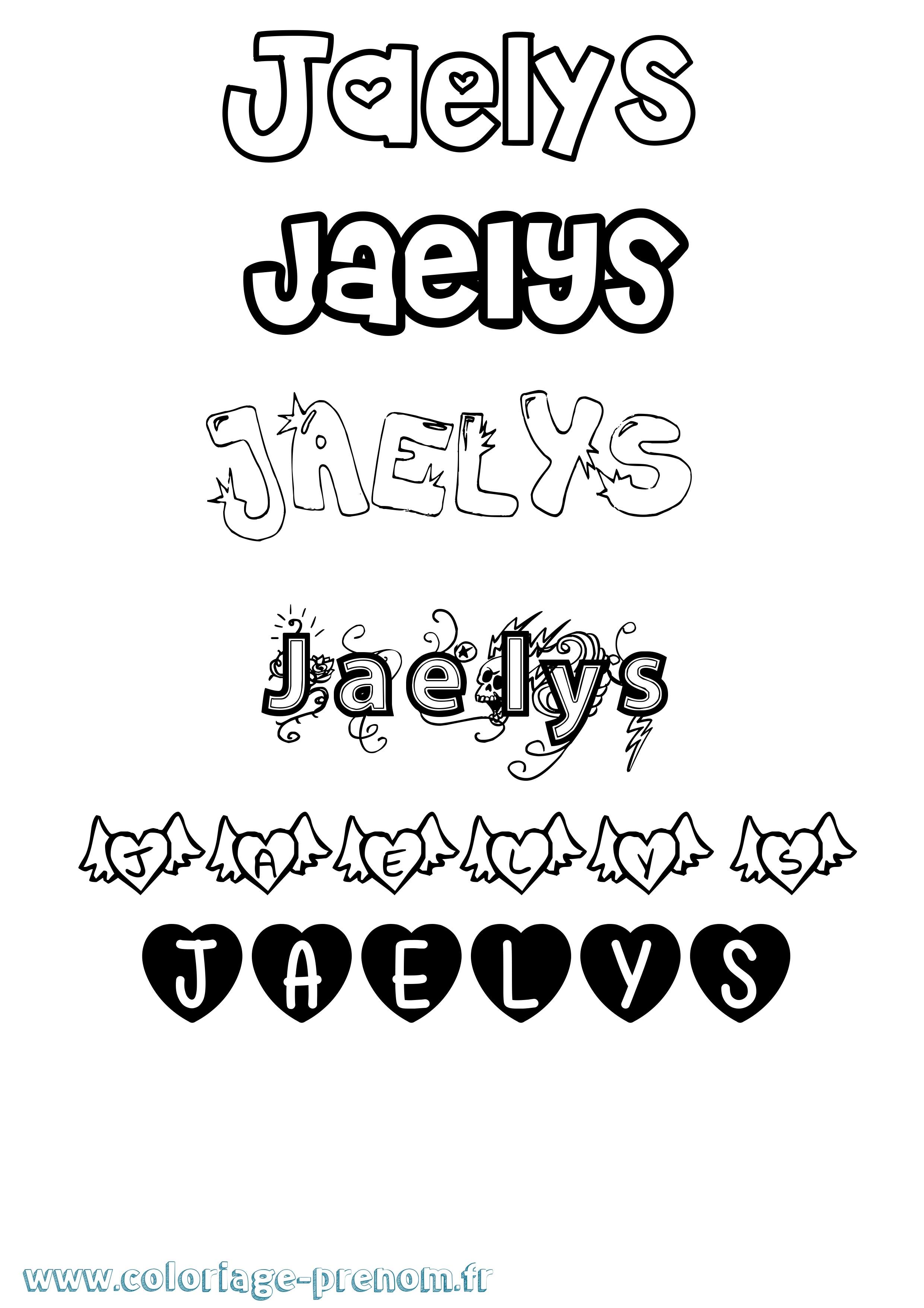 Coloriage Jaelys Girly Coloriage prénom Jaelys Girly