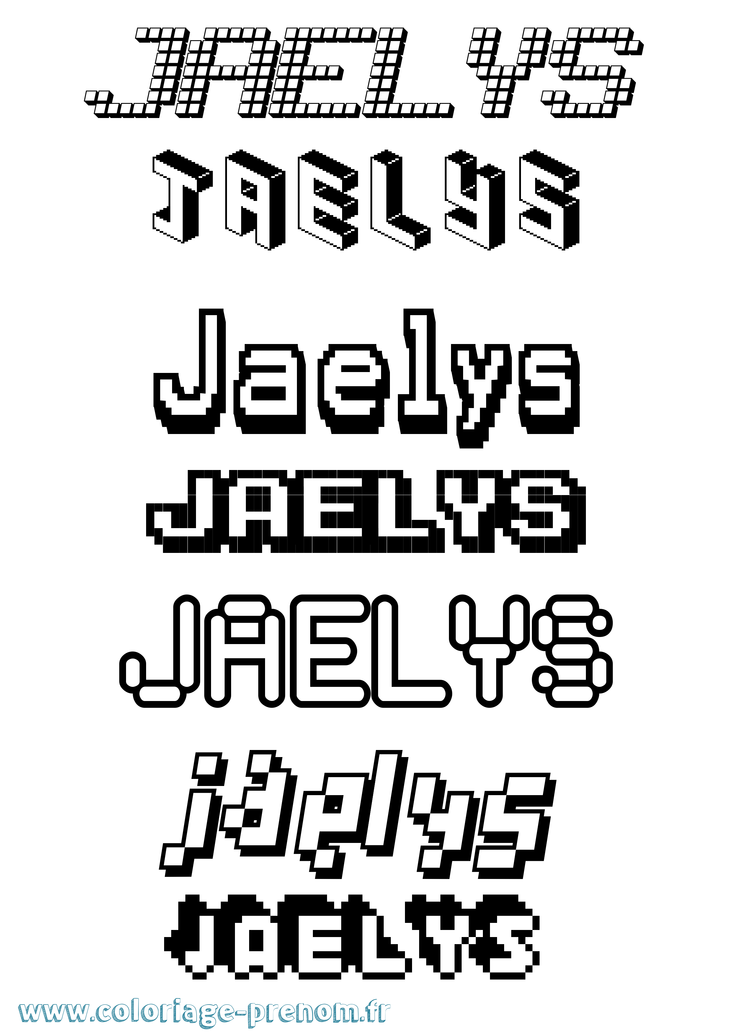 Coloriage Jaelys Pixel Coloriage prénom Jaelys Pixel