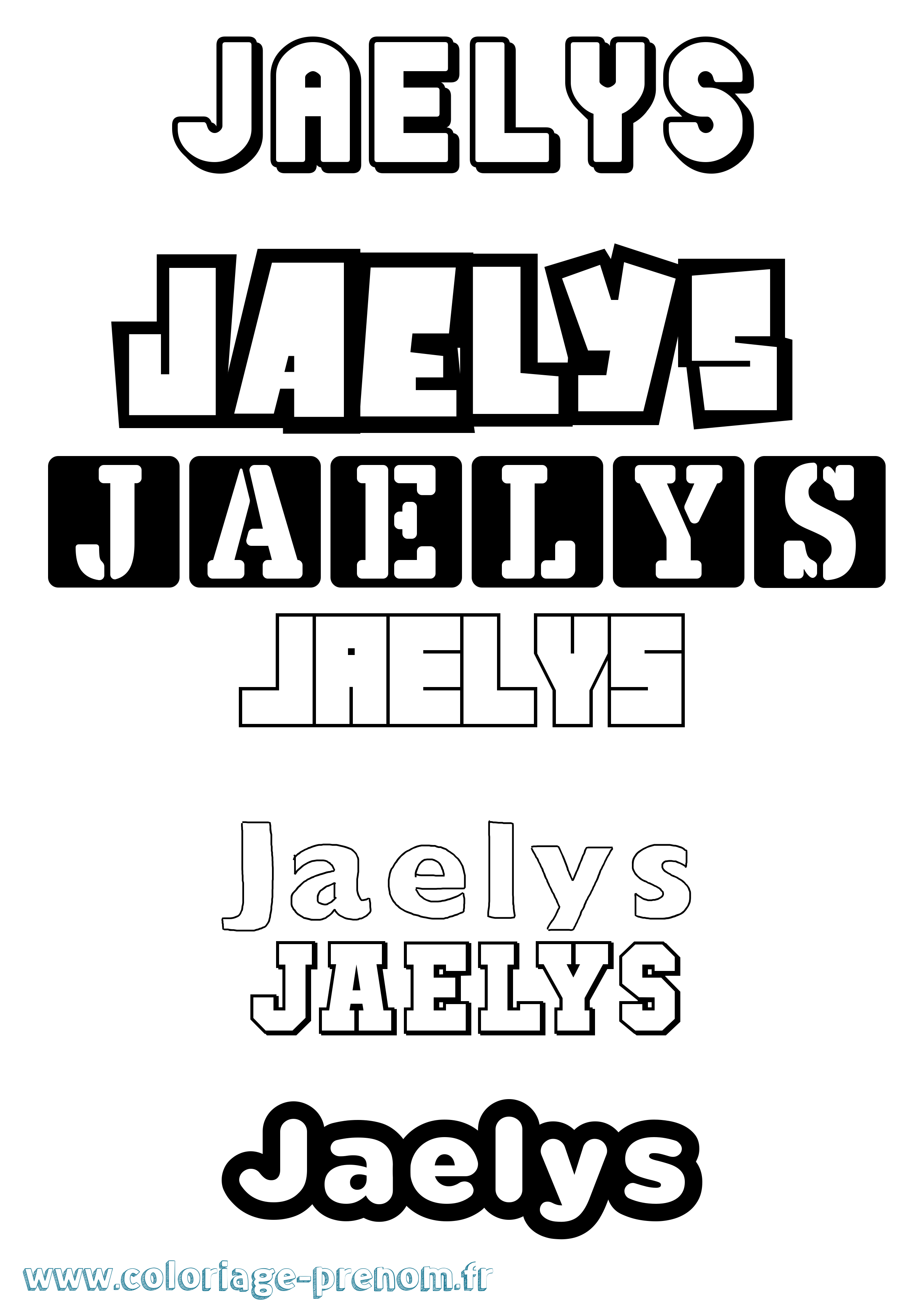 Coloriage Jaelys Simple Coloriage prénom Jaelys Simple