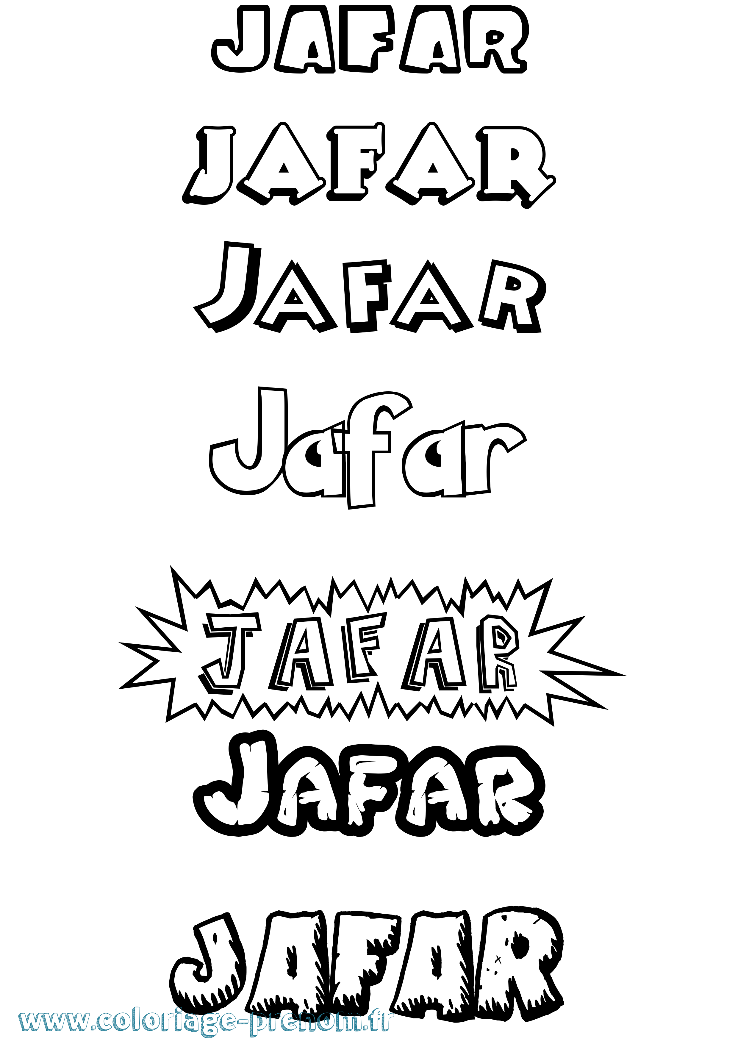 Coloriage prénom Jafar Dessin Animé