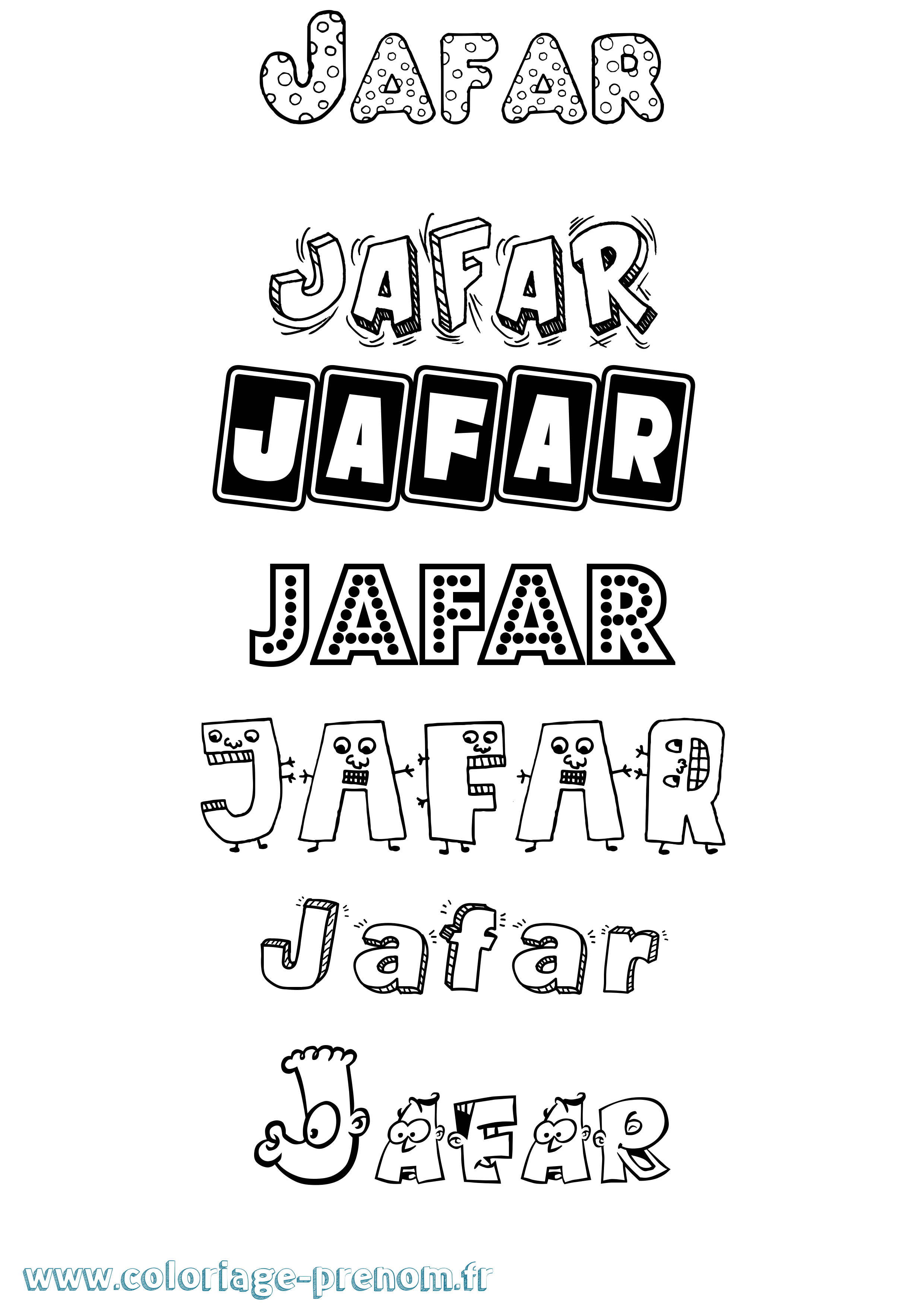 Coloriage prénom Jafar Fun
