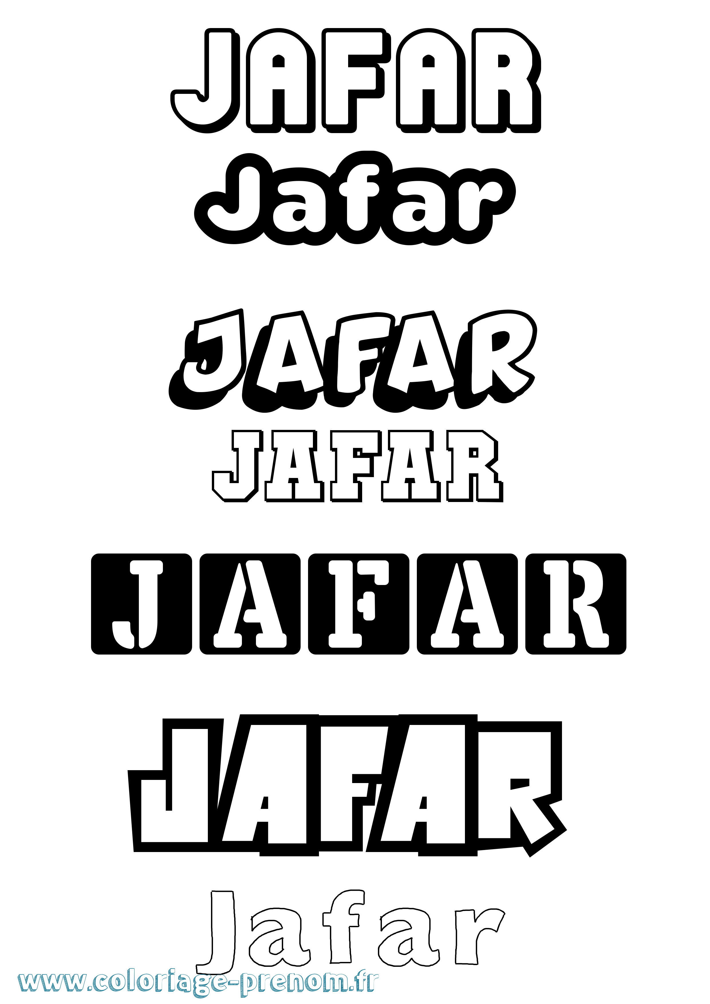 Coloriage prénom Jafar Simple