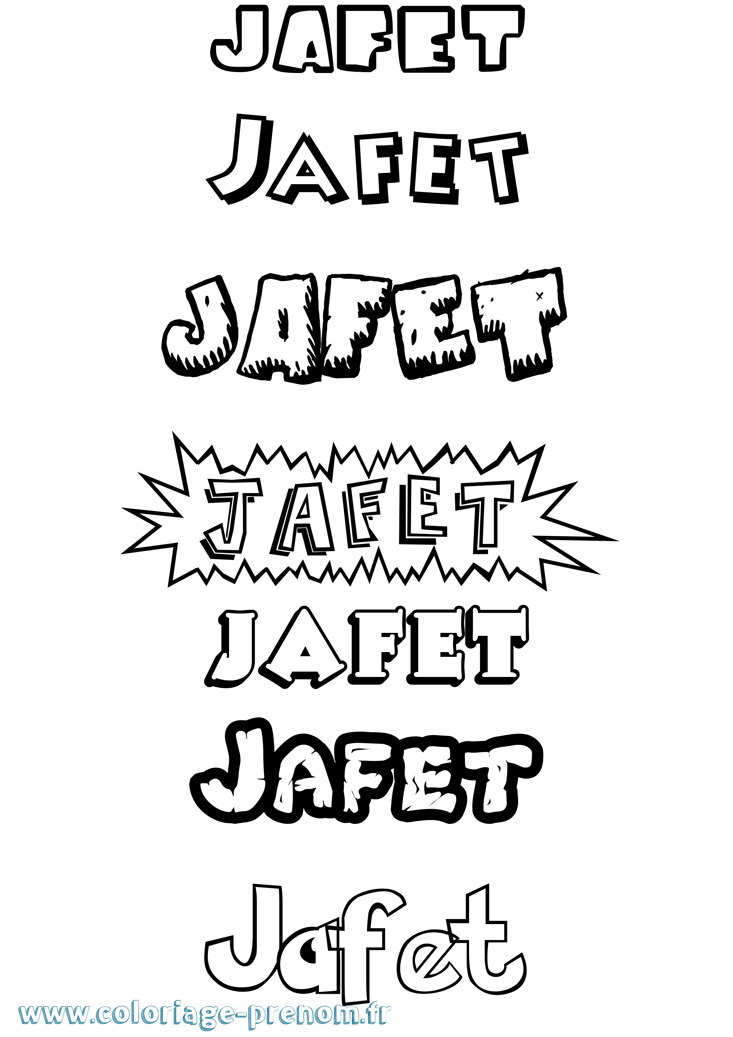 Coloriage prénom Jafet Dessin Animé