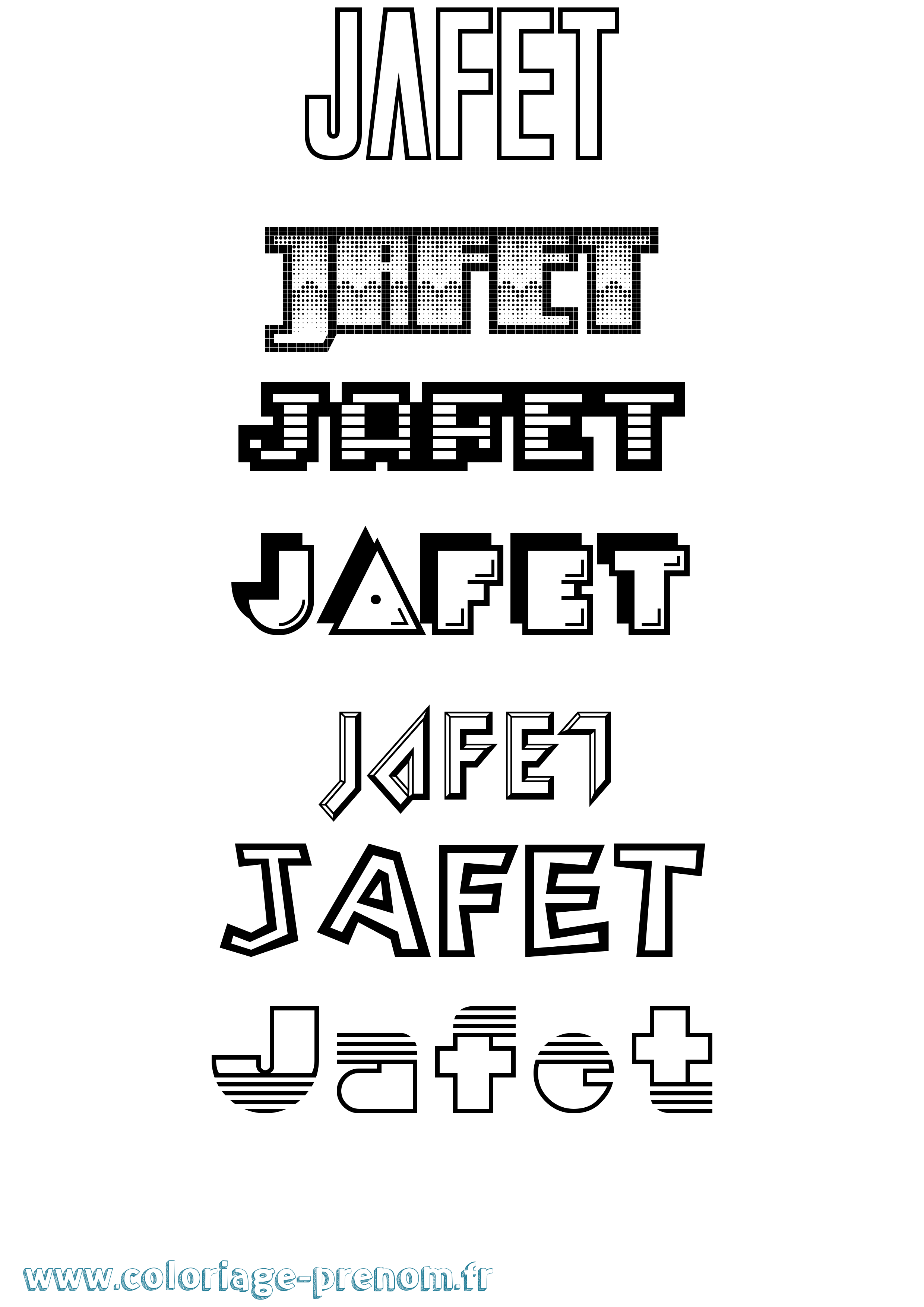 Coloriage prénom Jafet Jeux Vidéos