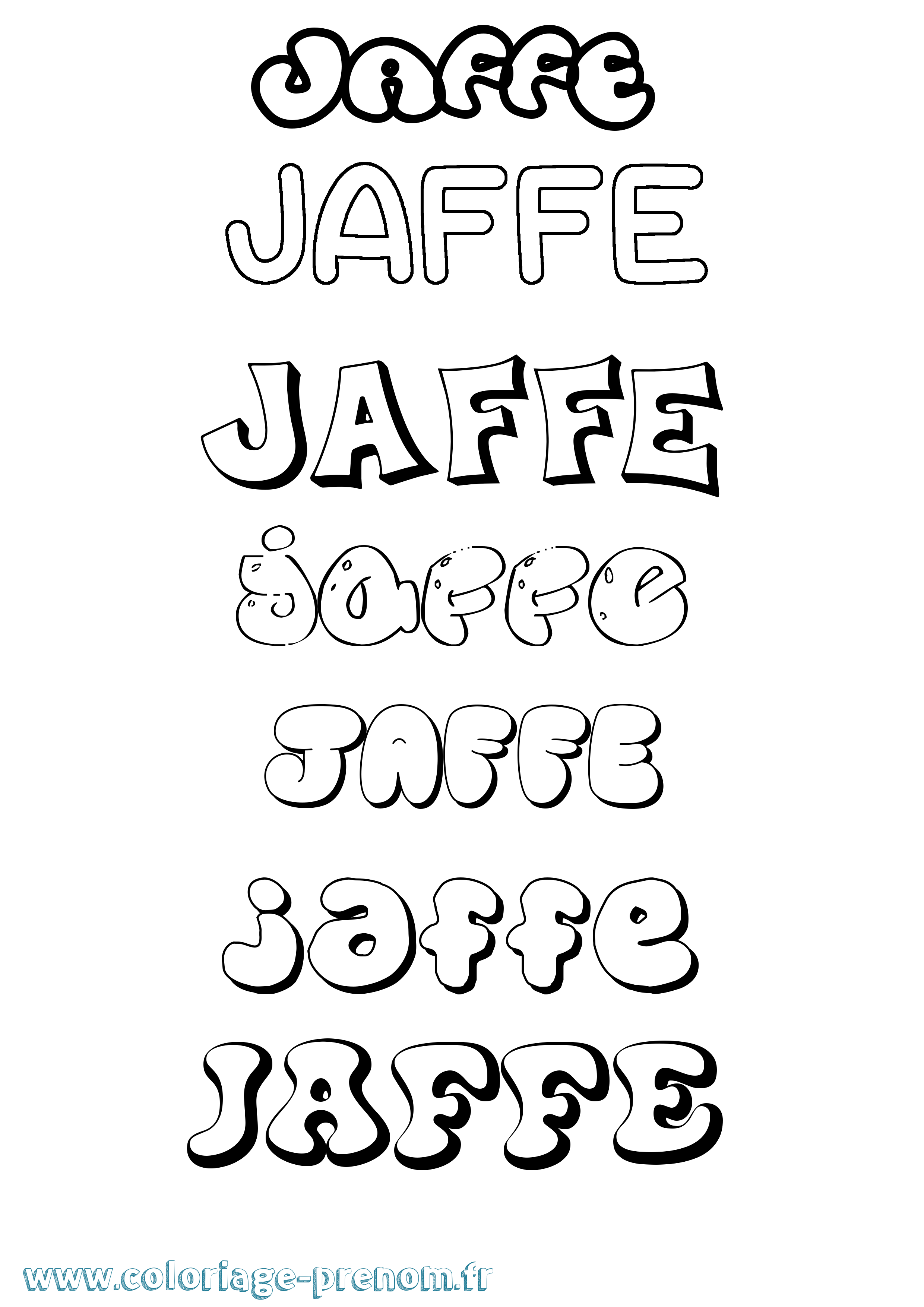 Coloriage prénom Jaffe Bubble