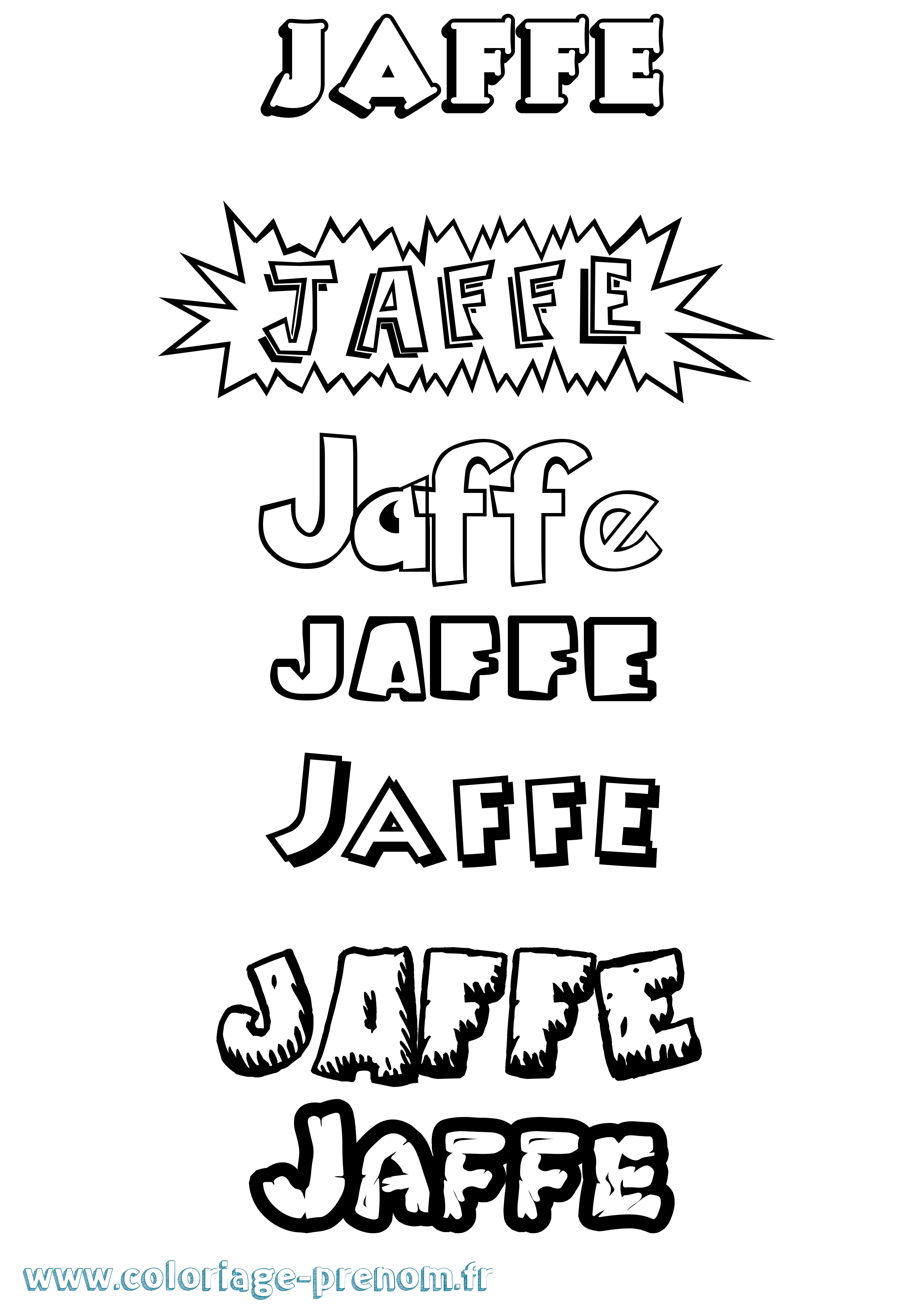 Coloriage prénom Jaffe Dessin Animé