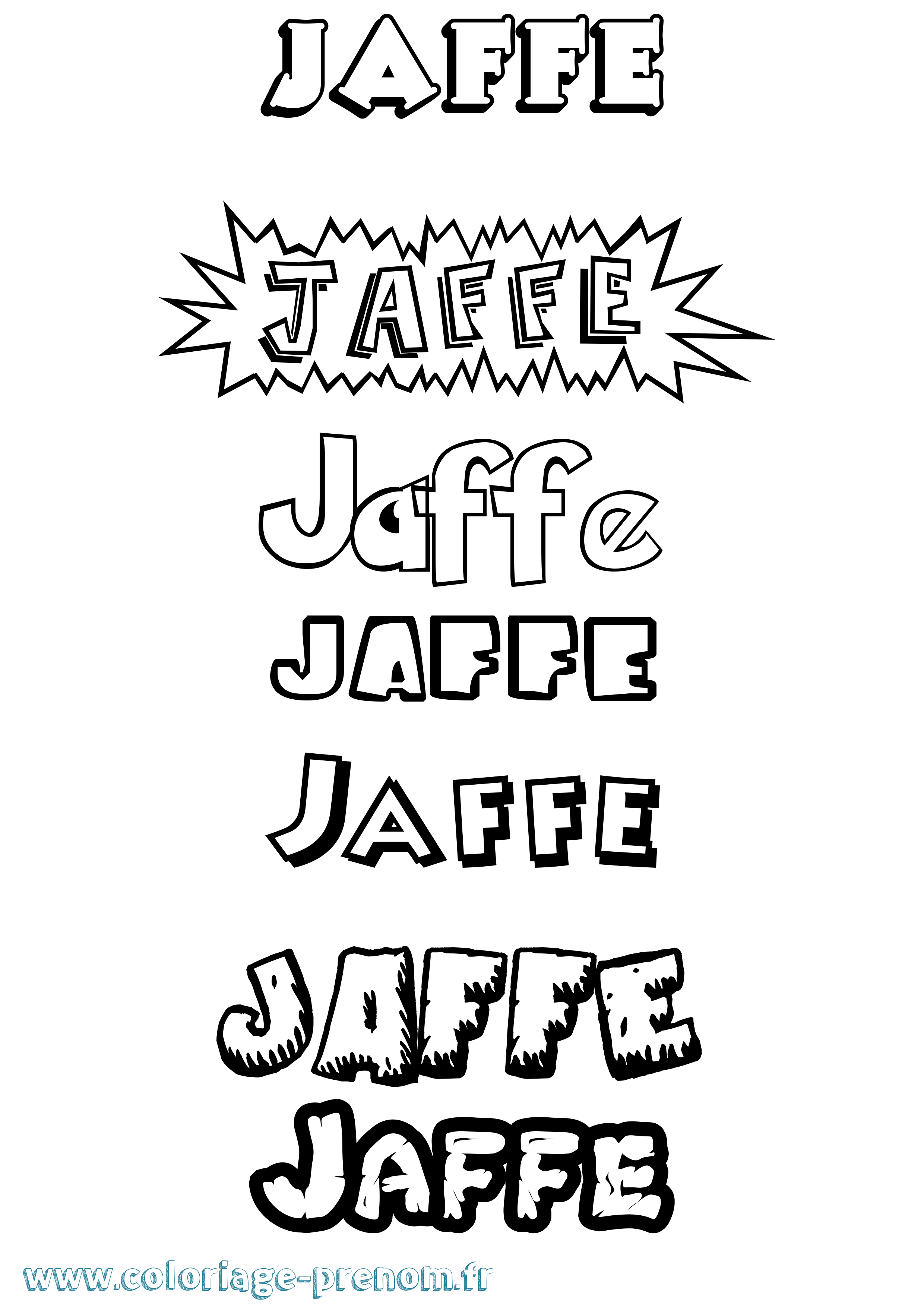 Coloriage Jaffe Coloriage prénom Jaffe