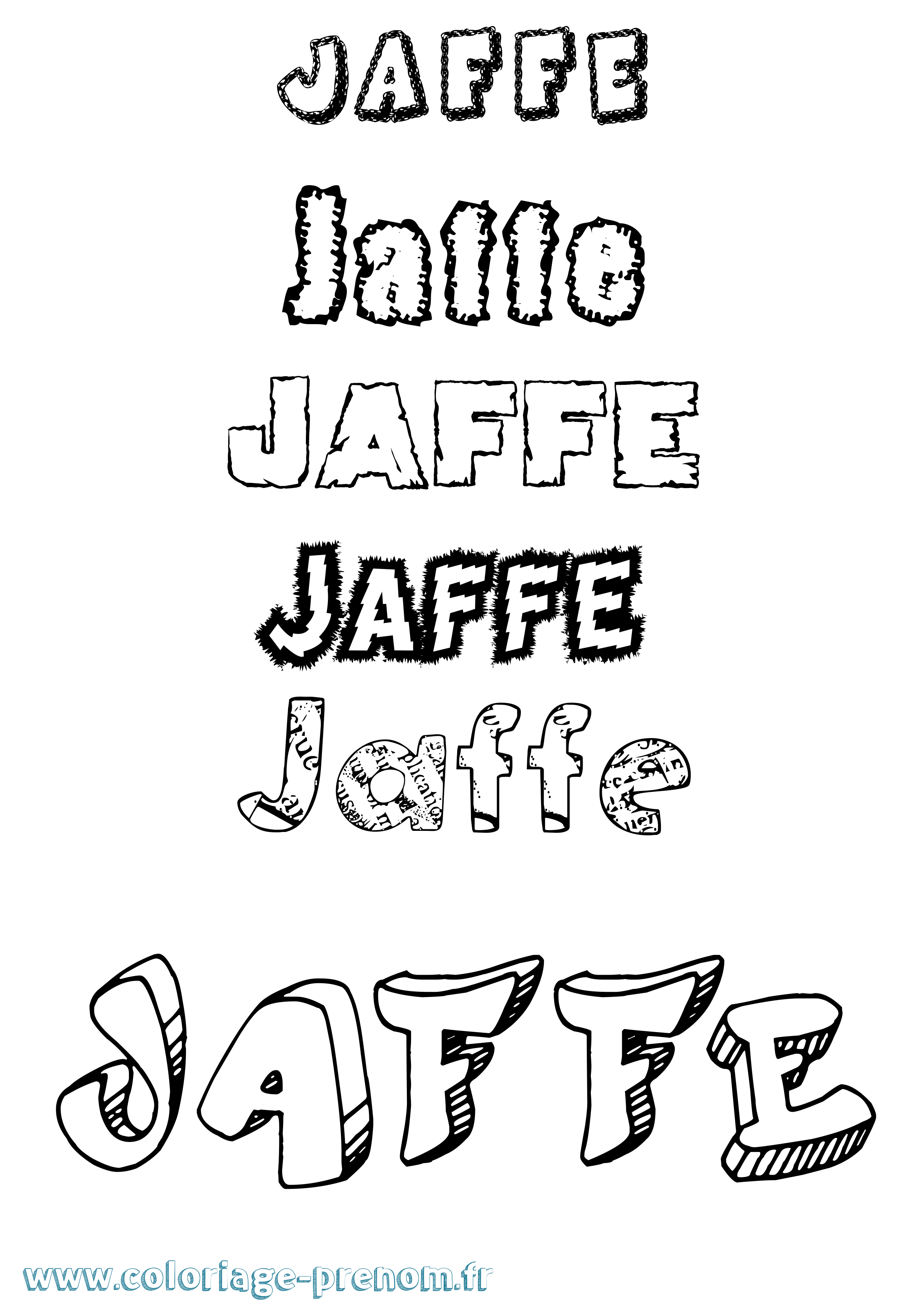 Coloriage prénom Jaffe Destructuré