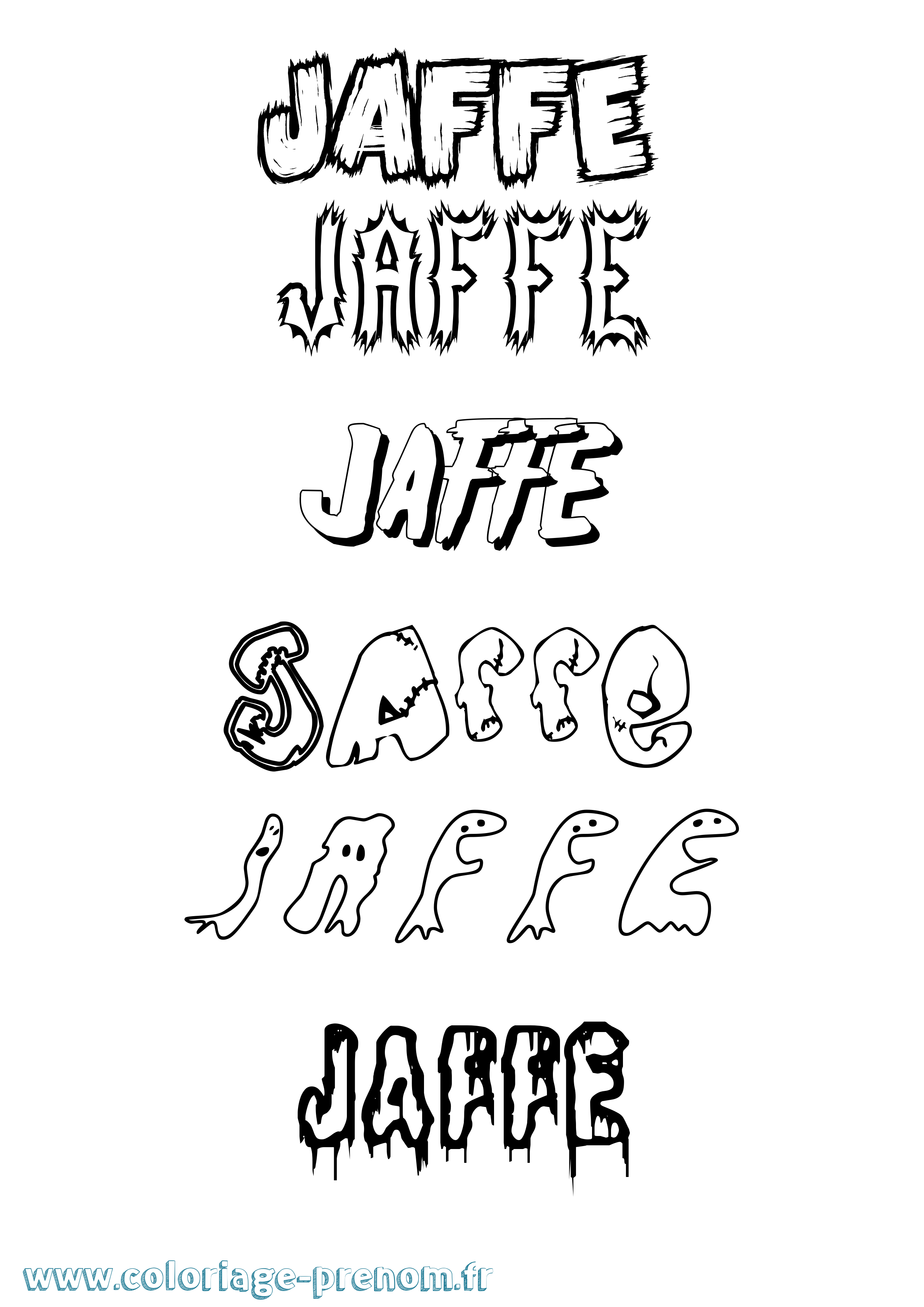 Coloriage prénom Jaffe Frisson