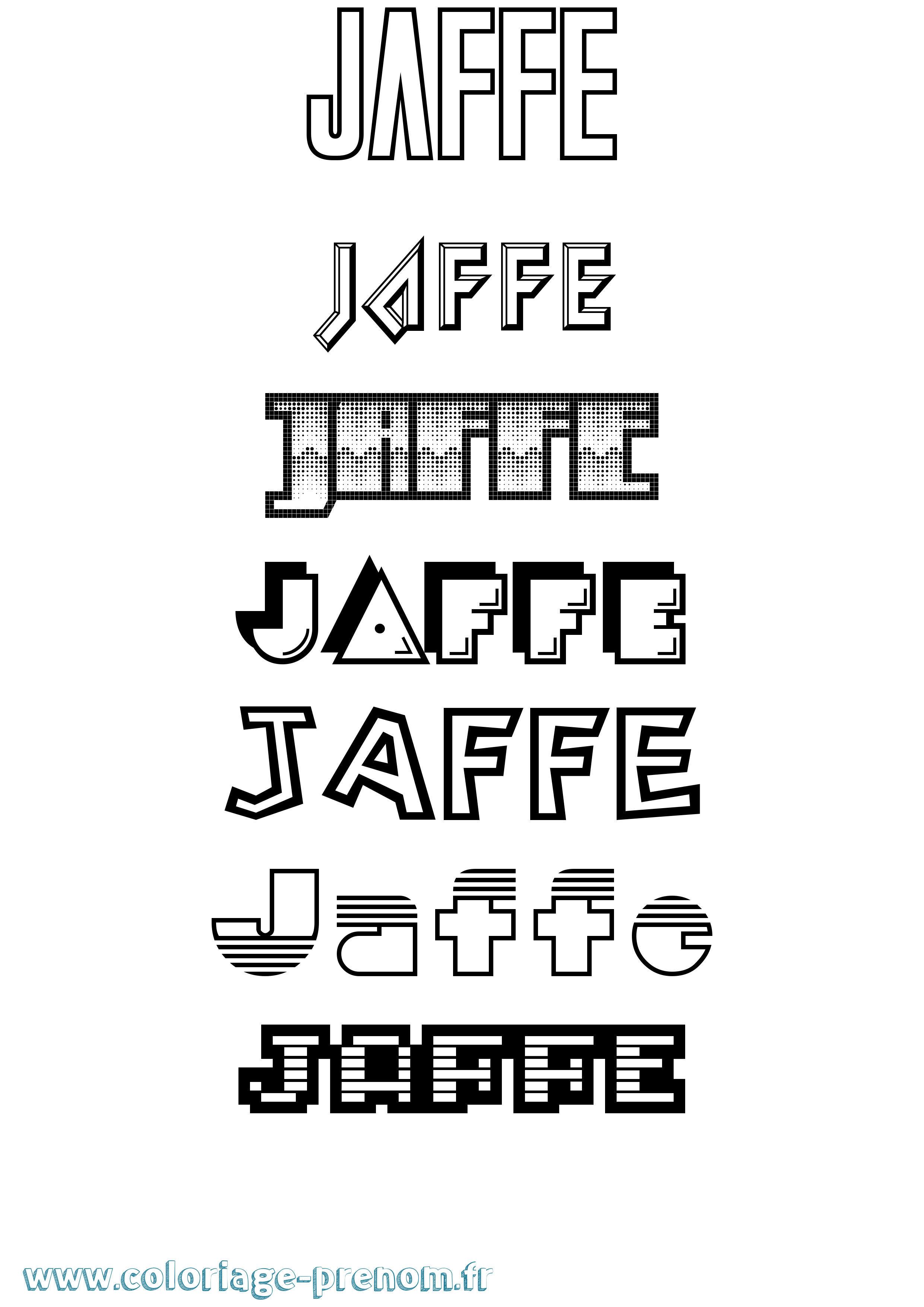 Coloriage Jaffe Coloriage prénom Jaffe