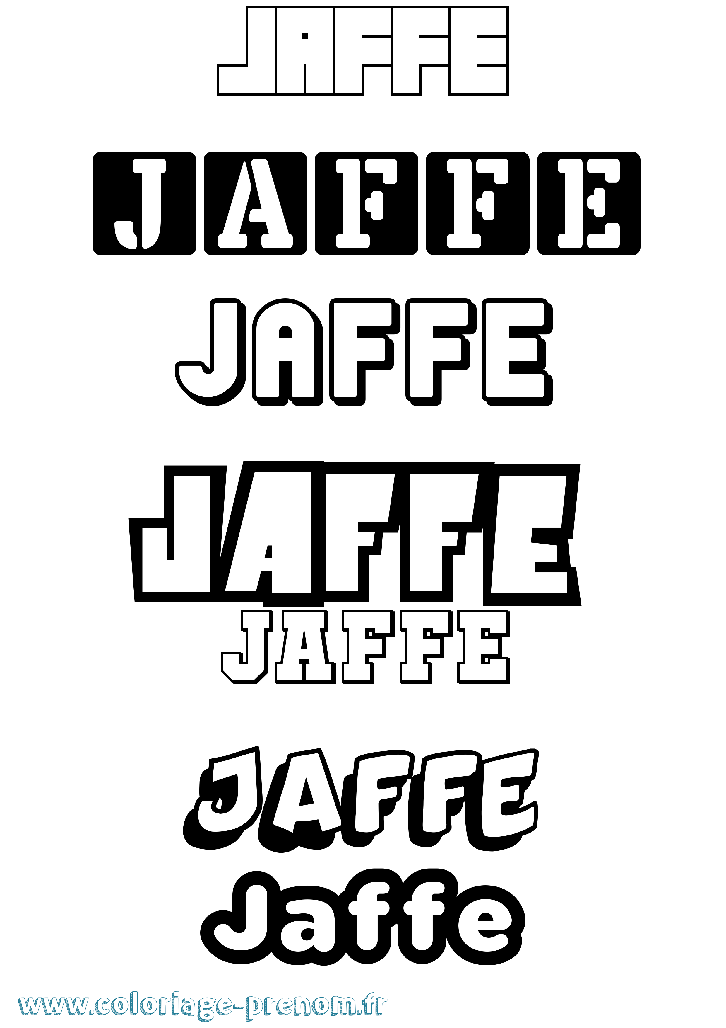 Coloriage prénom Jaffe Simple