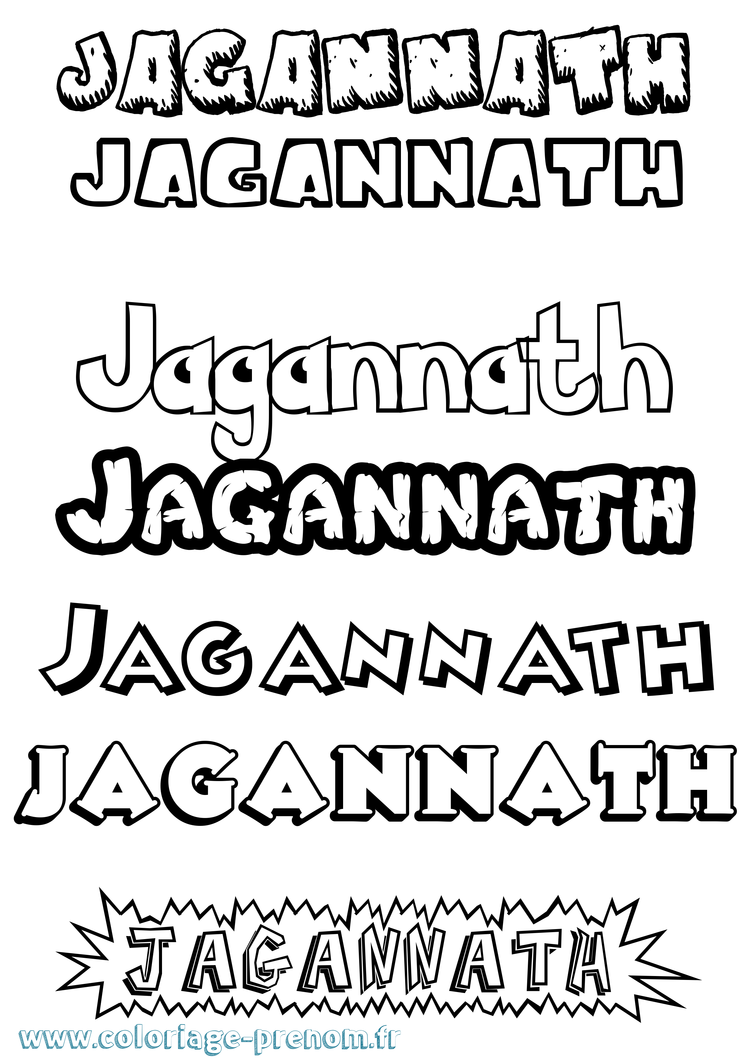 Coloriage prénom Jagannath Dessin Animé