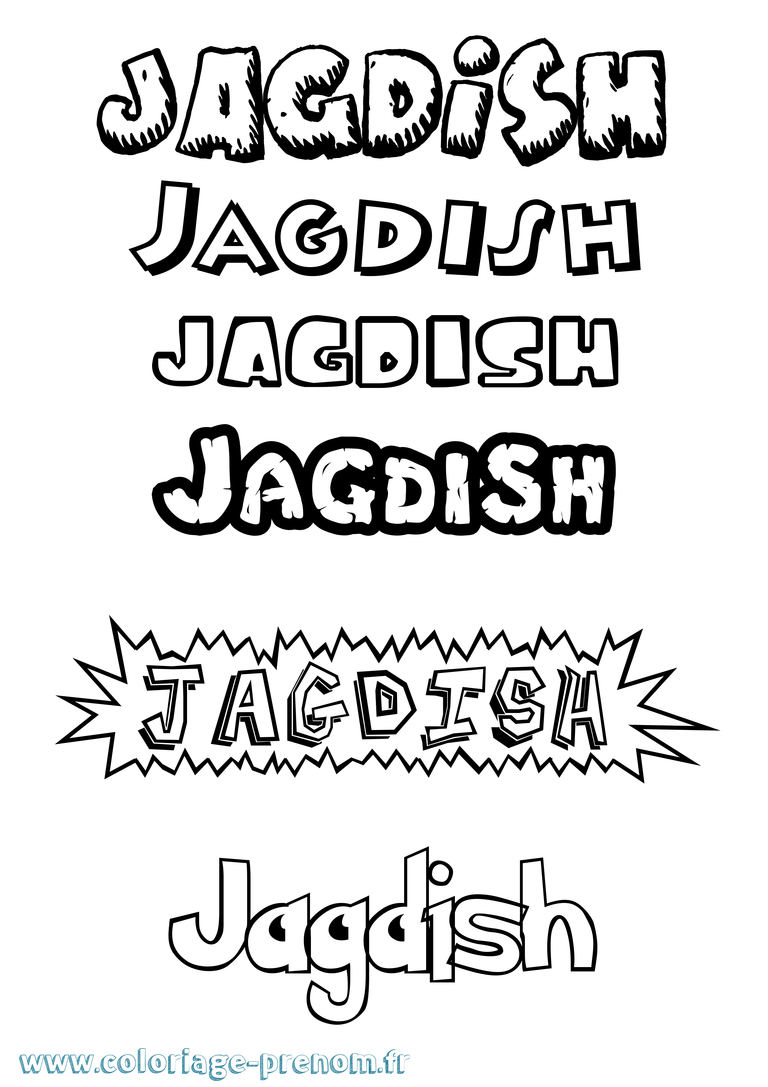 Coloriage Jagdish Dessin Animé Coloriage prénom Jagdish Dessin Animé
