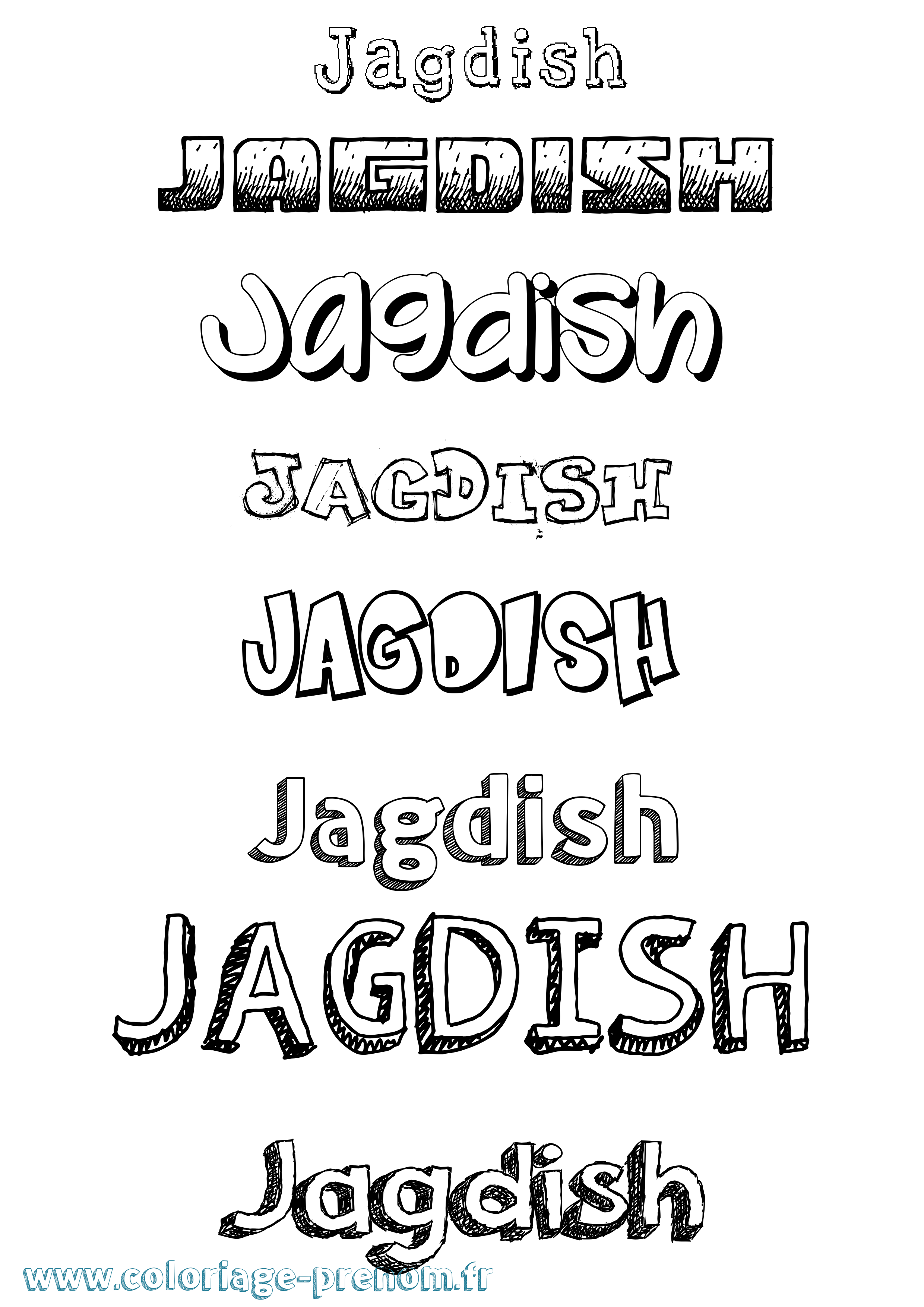 Coloriage Jagdish Dessiné Coloriage prénom Jagdish Dessiné