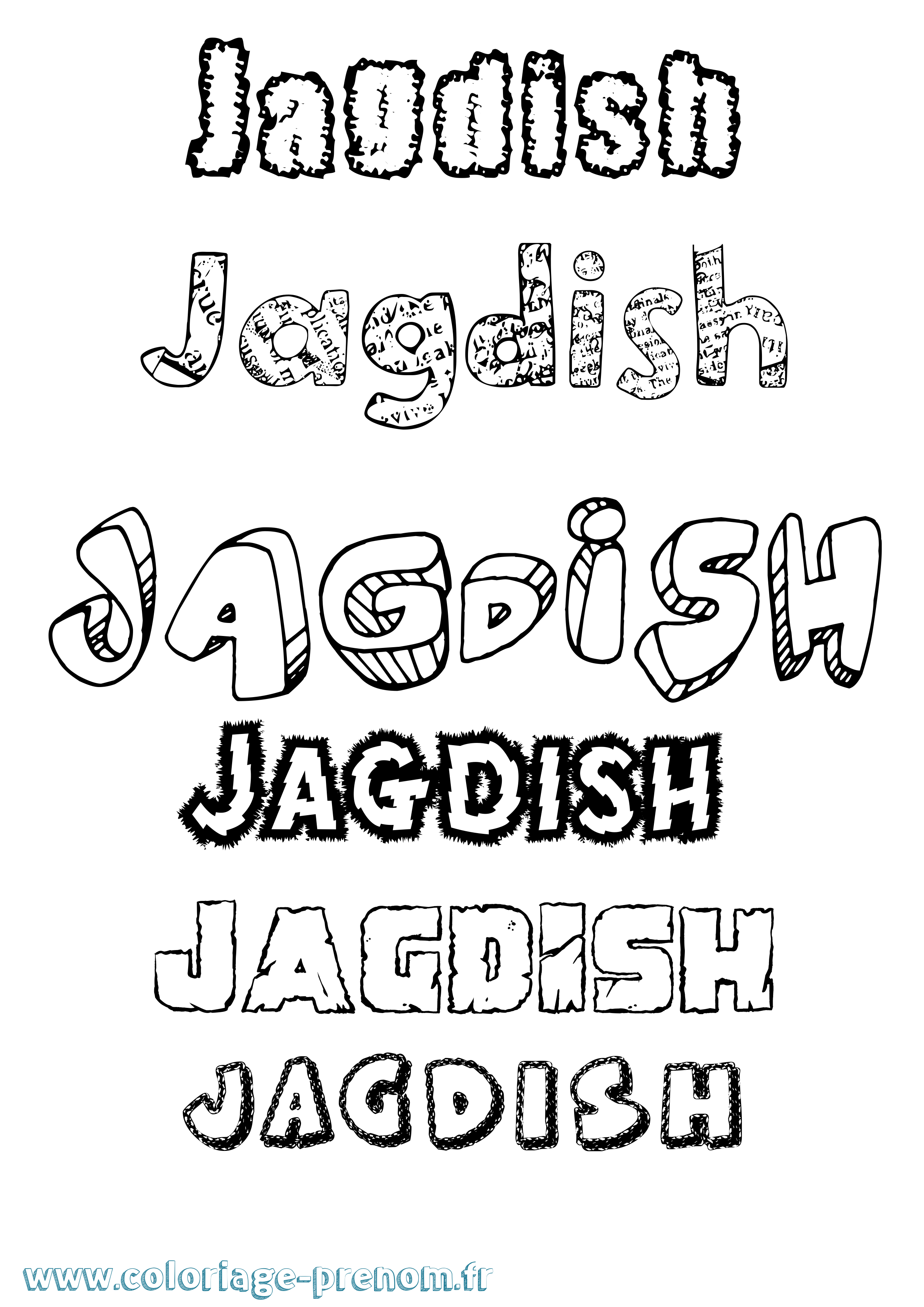 Coloriage Jagdish Destructuré Coloriage prénom Jagdish Destructuré
