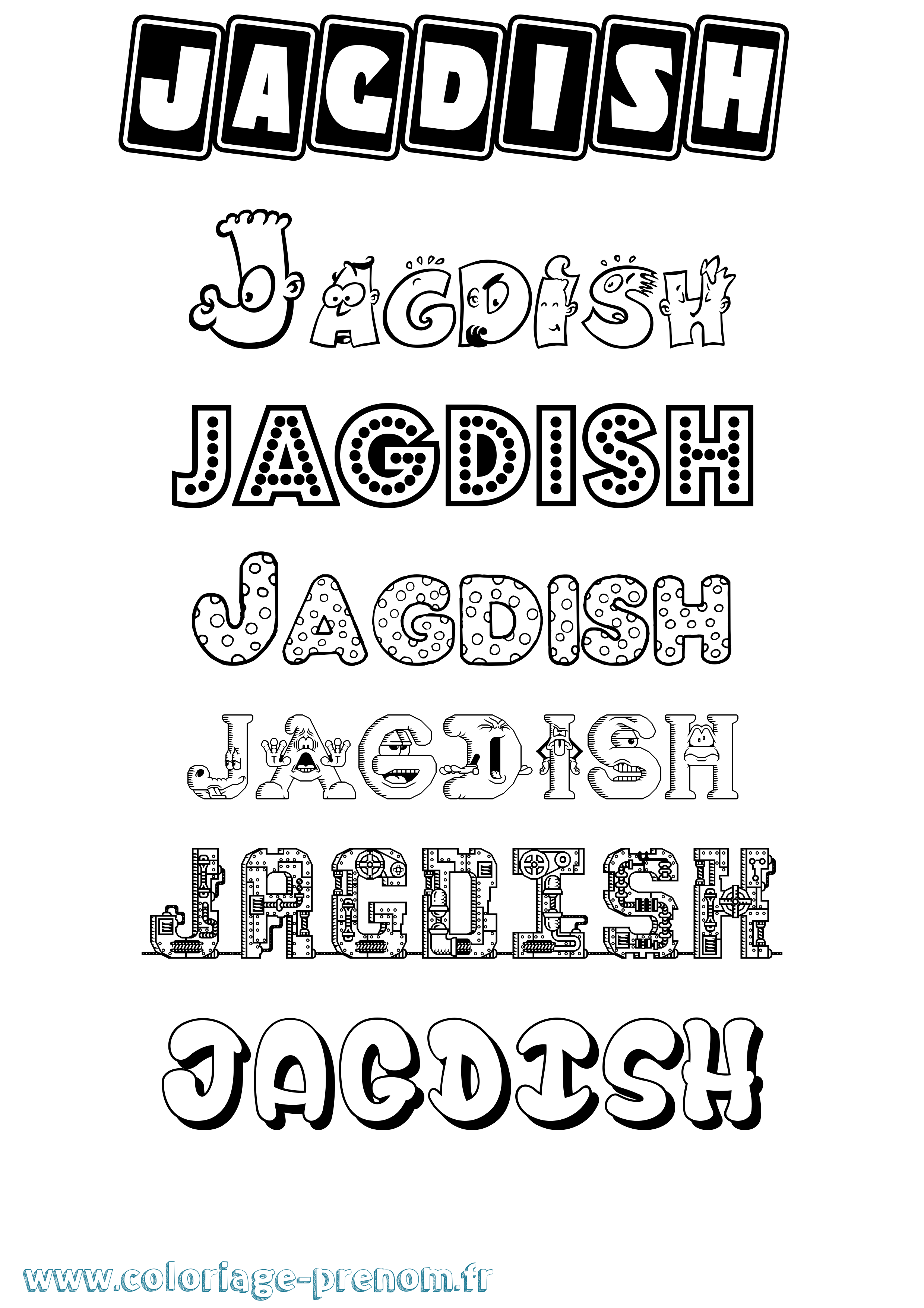 Coloriage Jagdish Fun Coloriage prénom Jagdish Fun