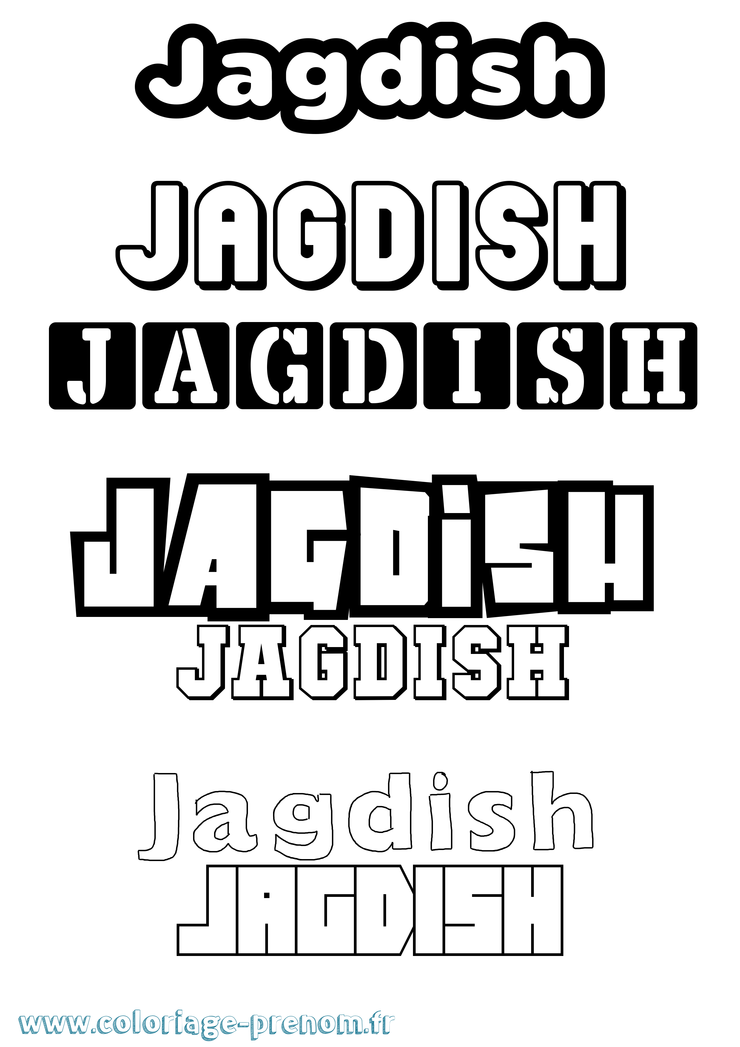 Coloriage Jagdish Simple Coloriage prénom Jagdish Simple