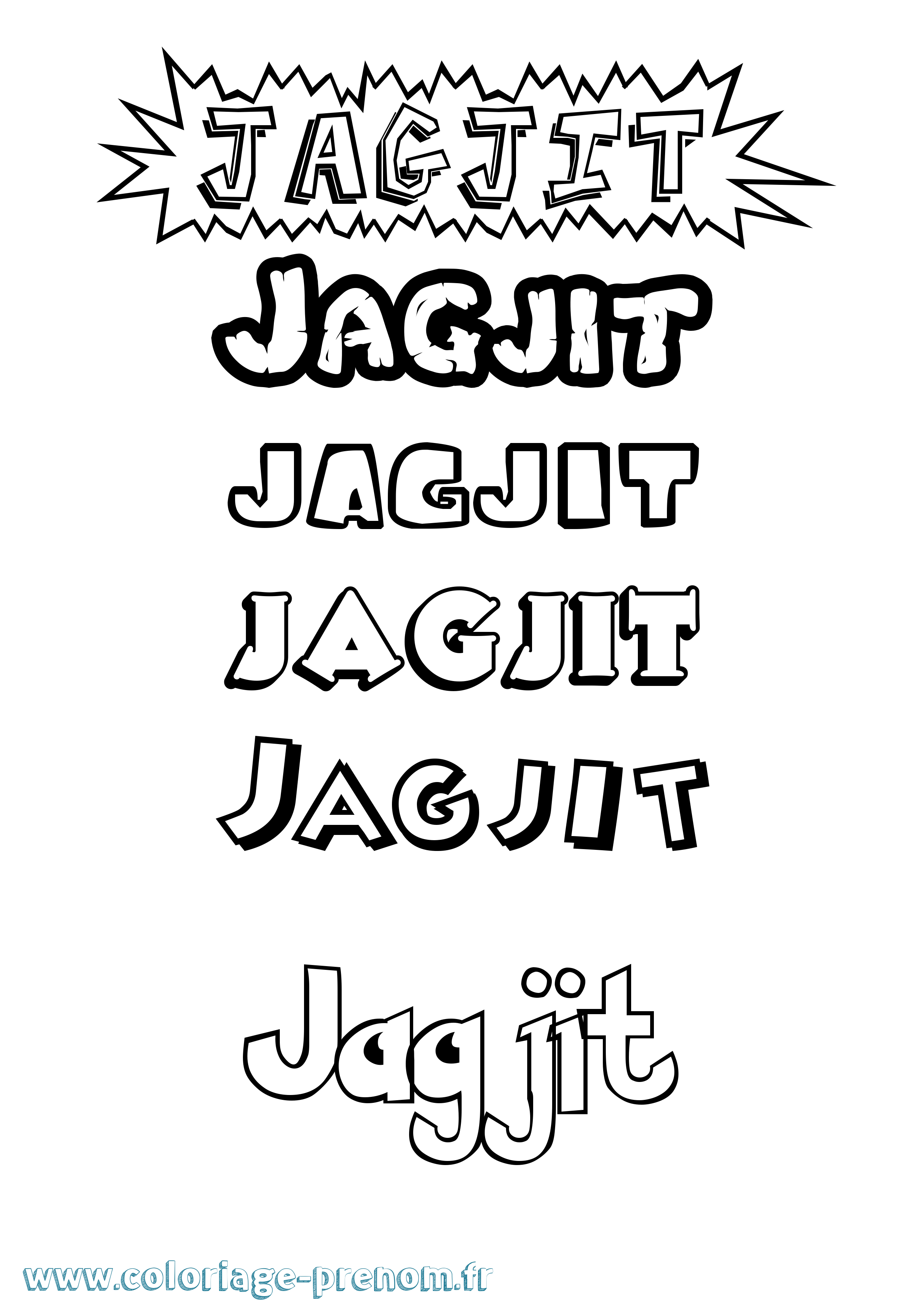Coloriage prénom Jagjit Dessin Animé