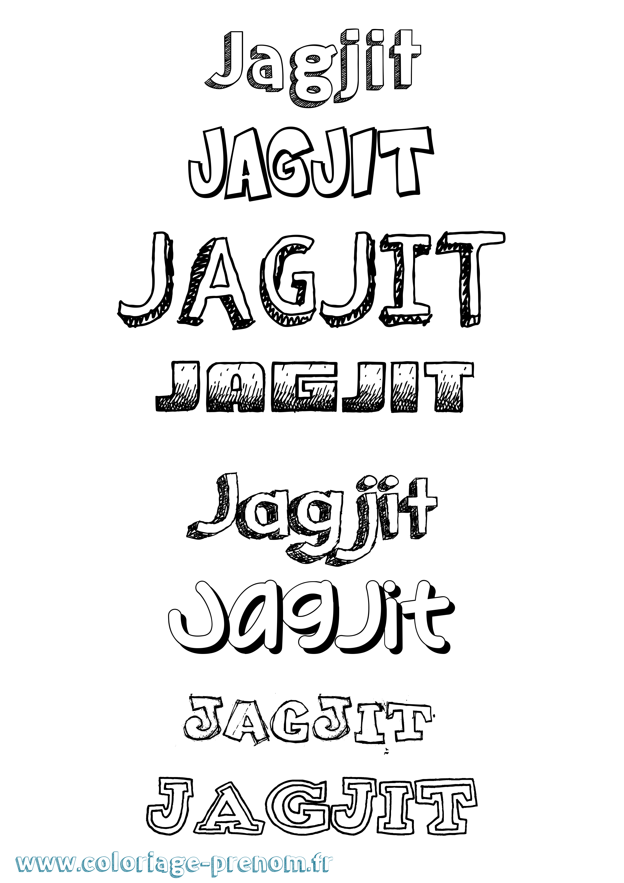 Coloriage prénom Jagjit Dessiné