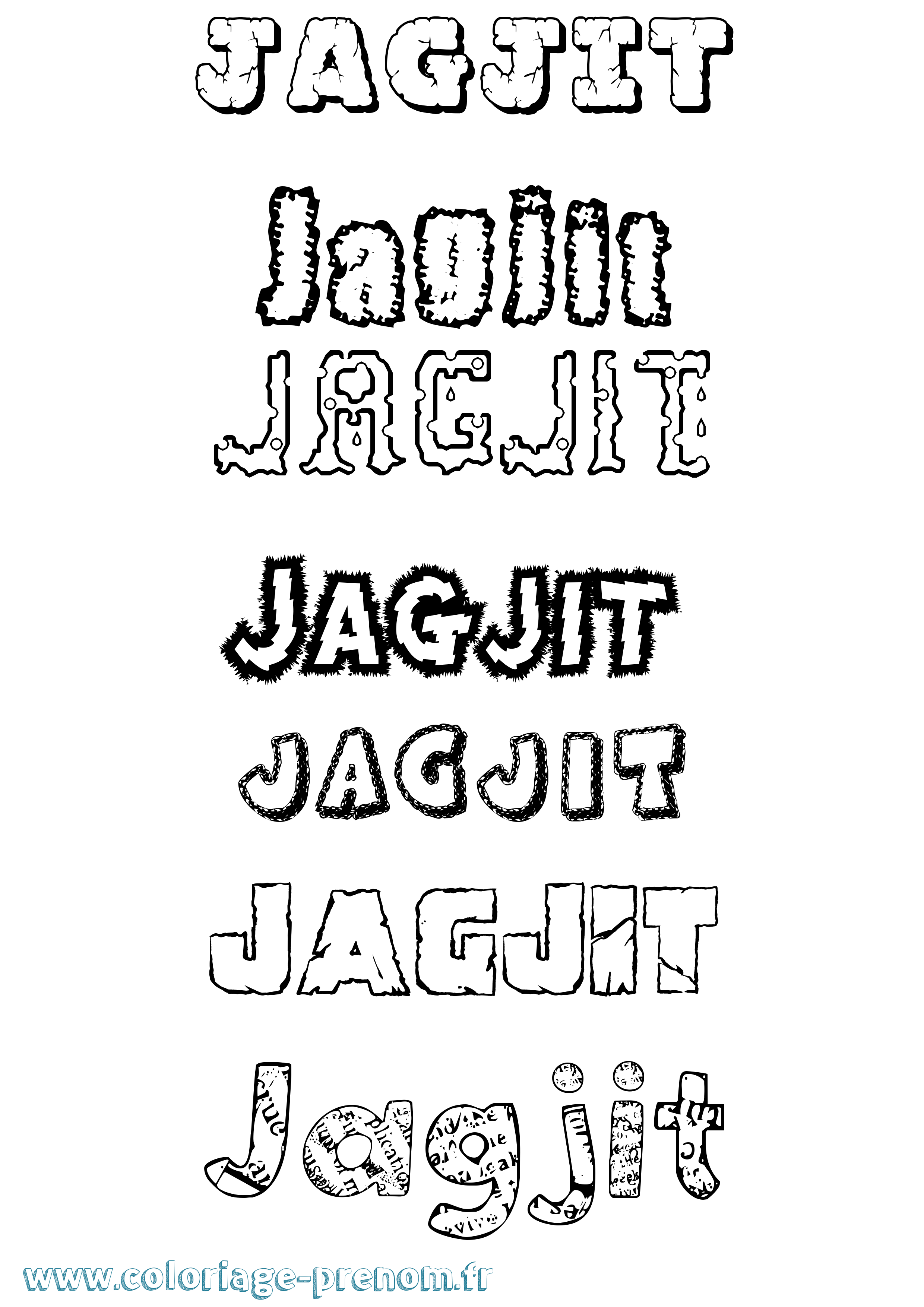 Coloriage prénom Jagjit Destructuré