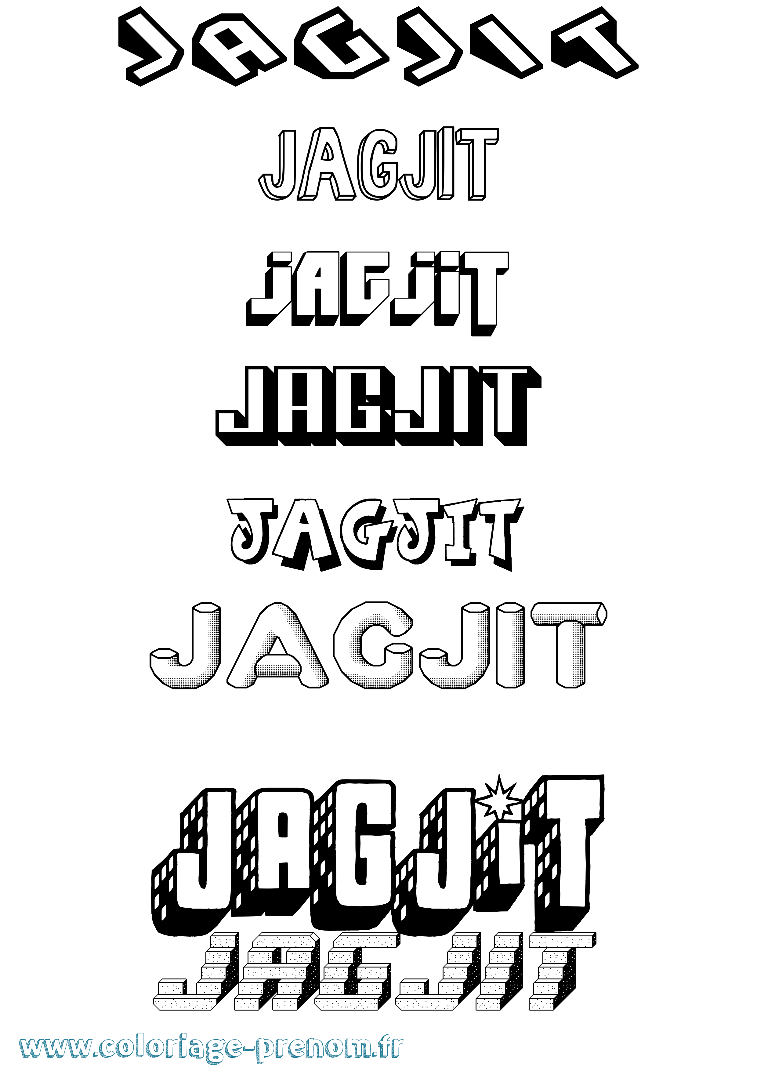 Coloriage prénom Jagjit Effet 3D