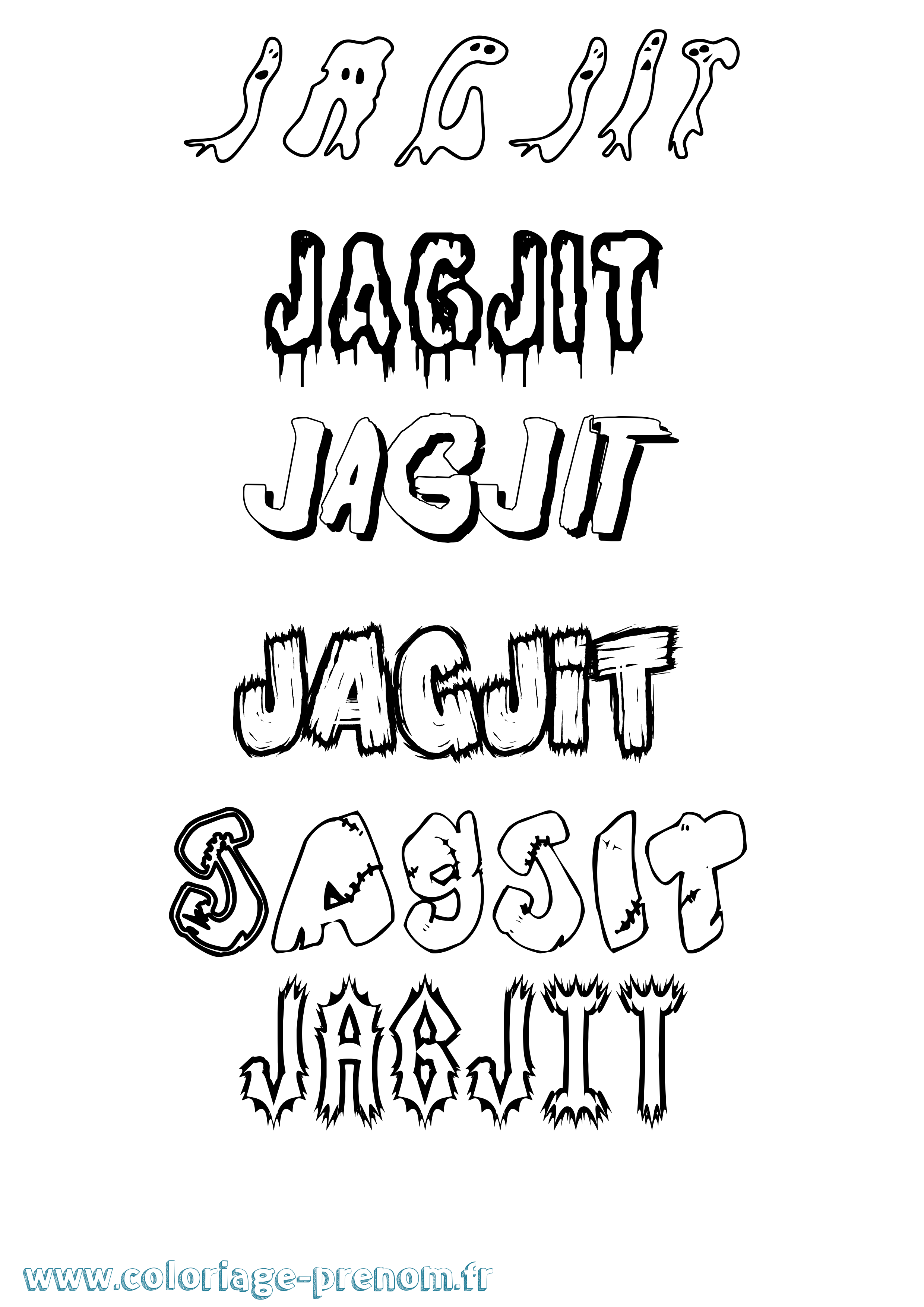 Coloriage prénom Jagjit Frisson