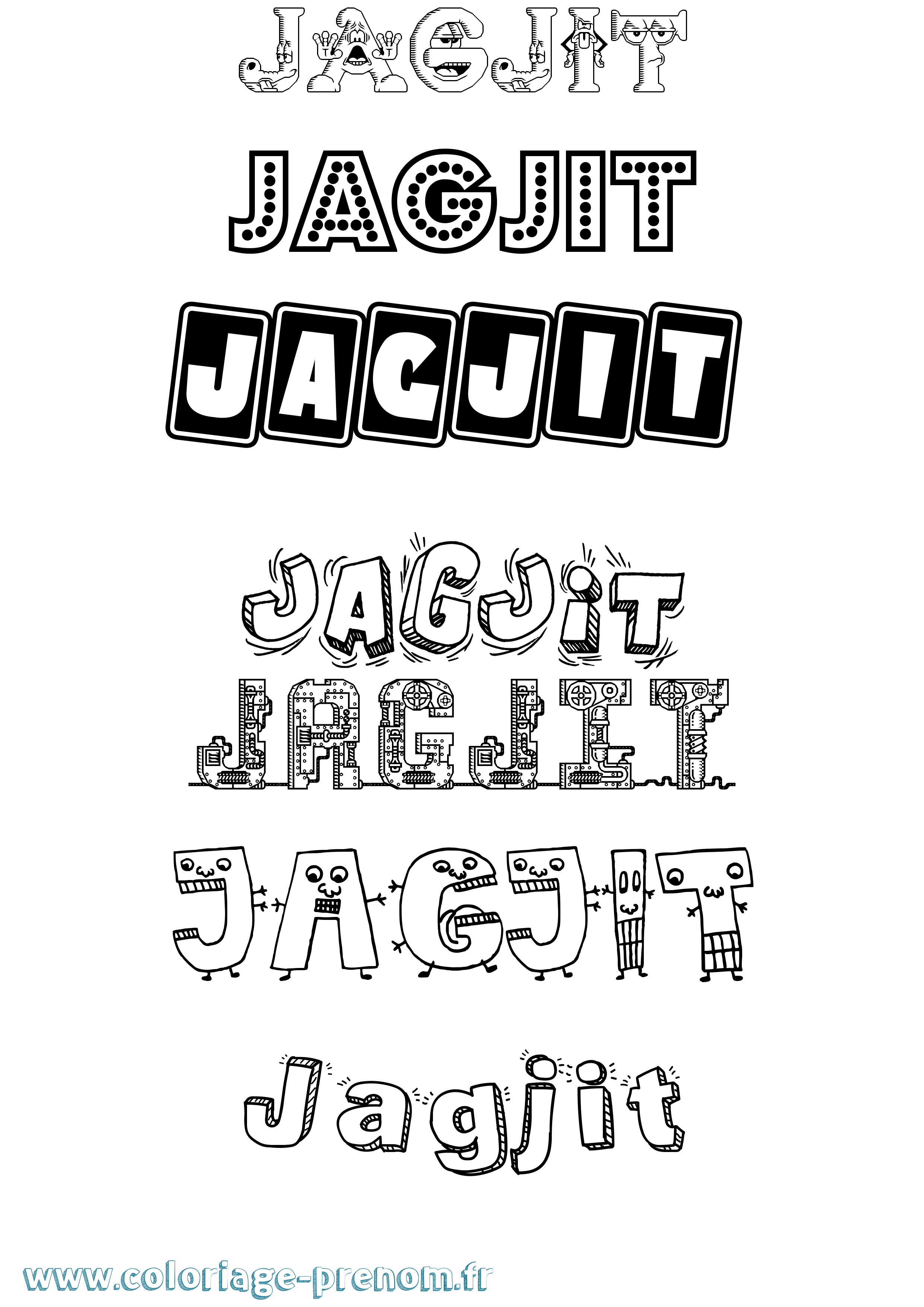 Coloriage prénom Jagjit Fun