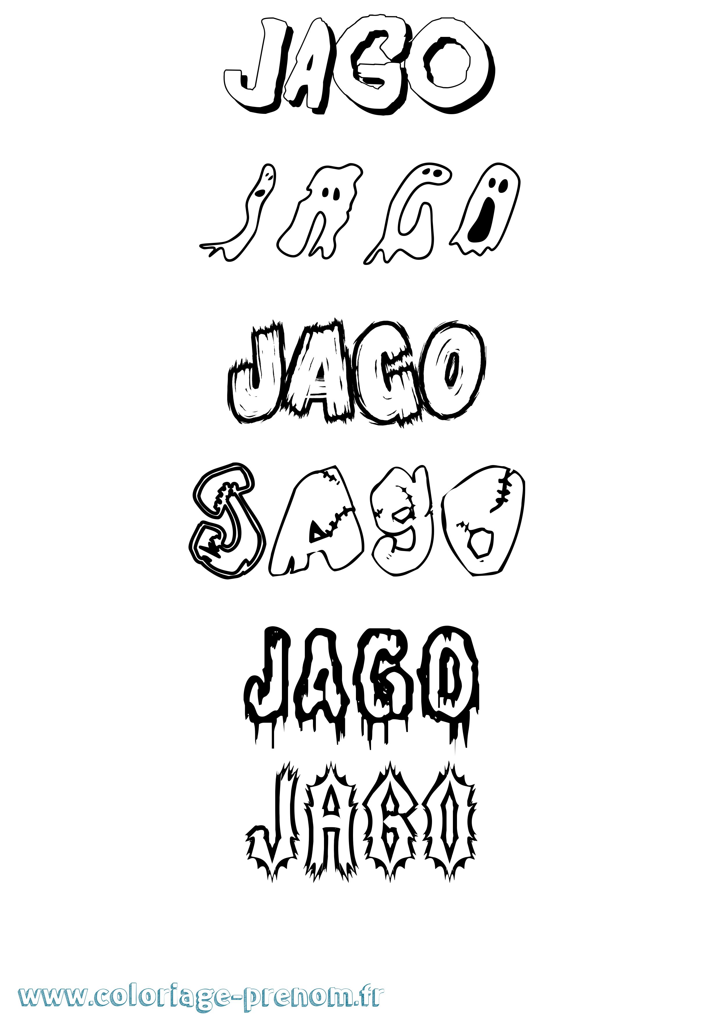 Coloriage prénom Jago Frisson