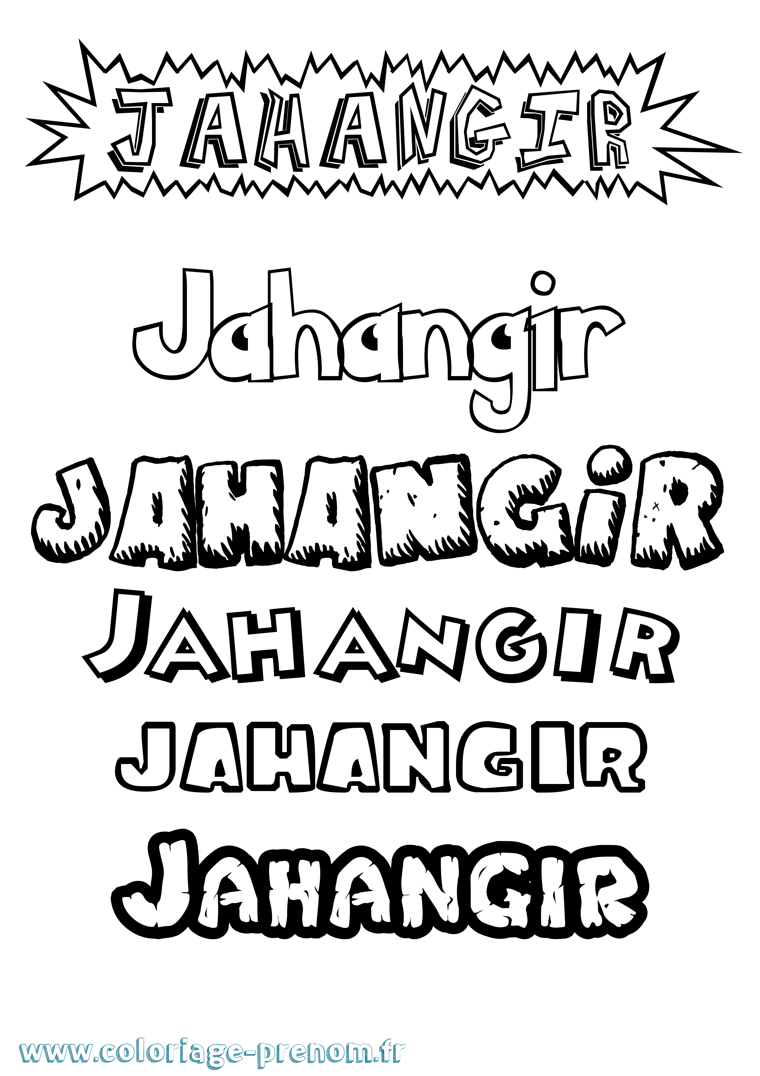Coloriage prénom Jahangir Dessin Animé