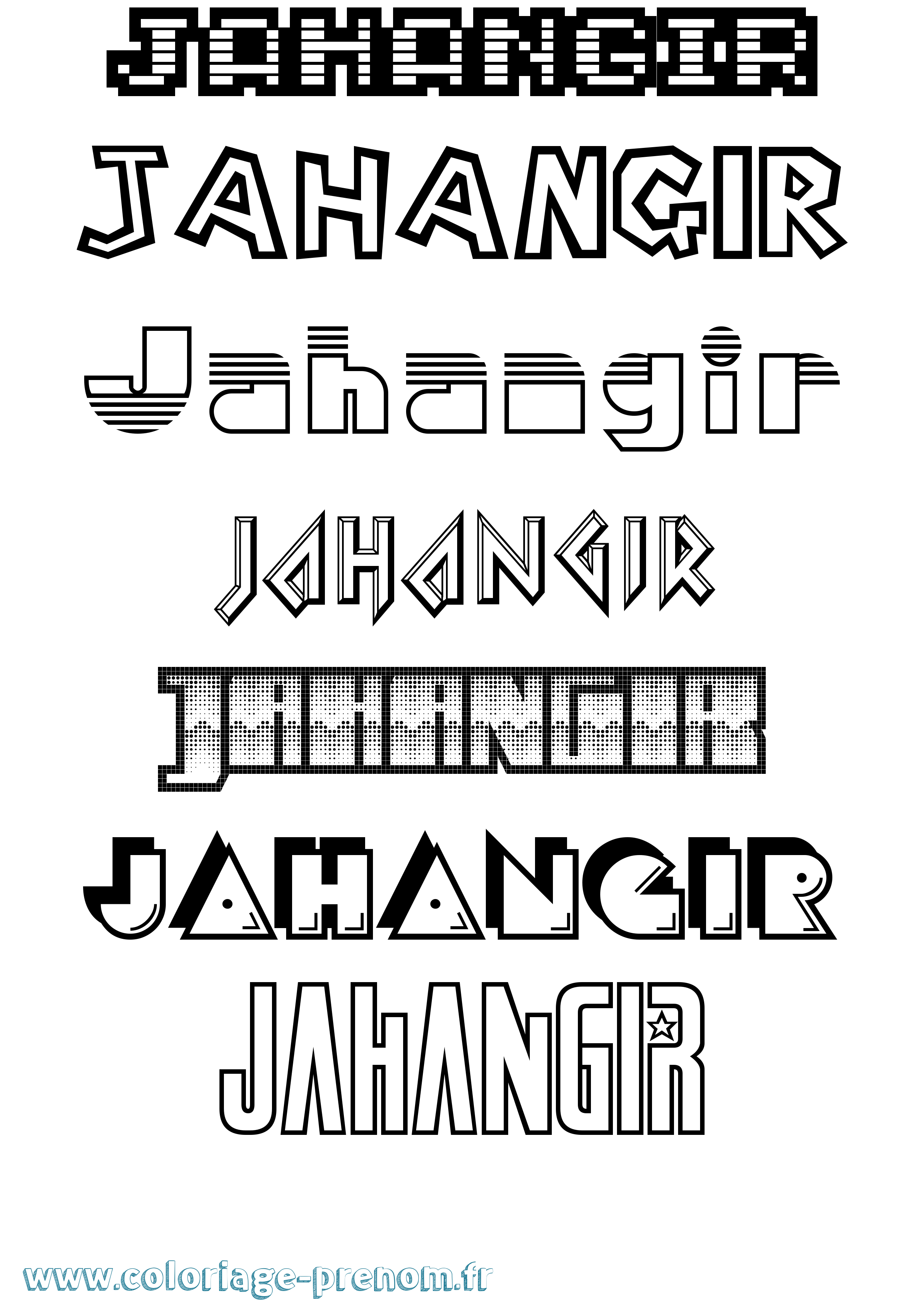Coloriage prénom Jahangir Jeux Vidéos