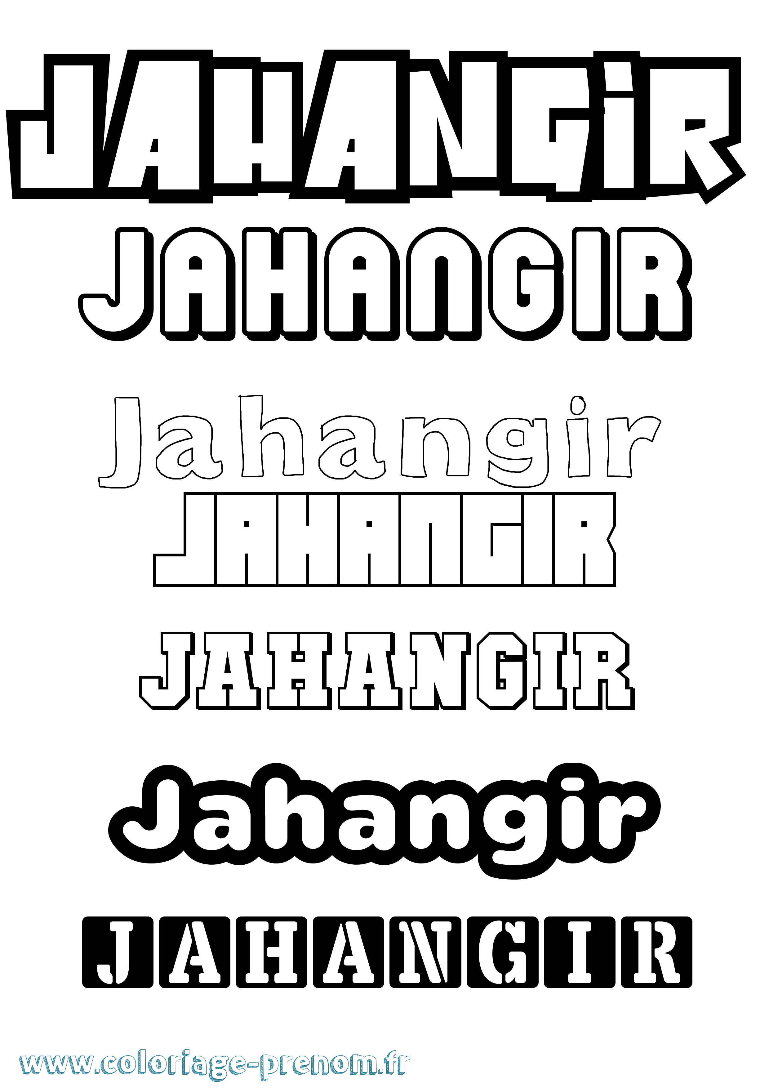 Coloriage prénom Jahangir Simple