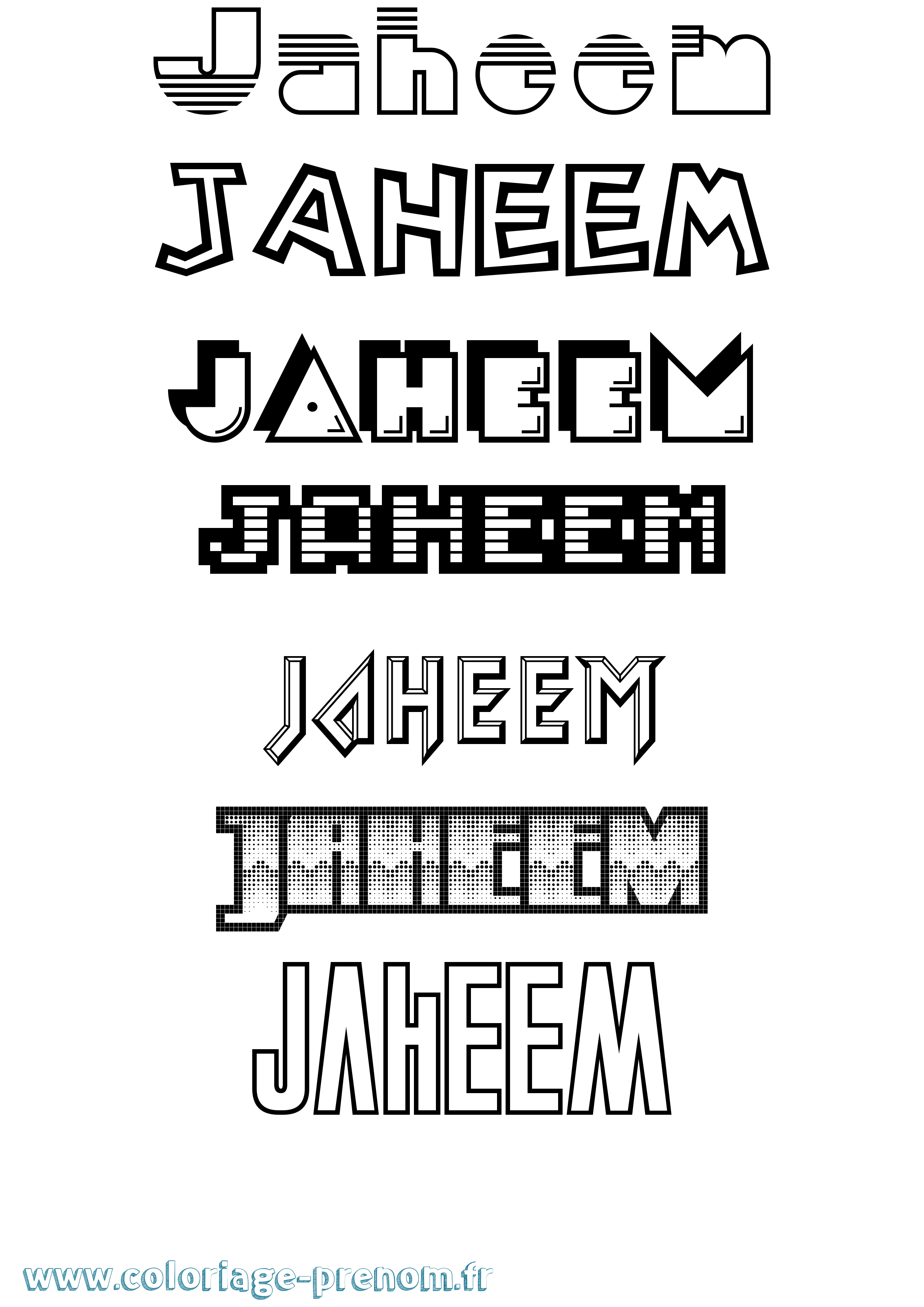Coloriage prénom Jaheem Jeux Vidéos