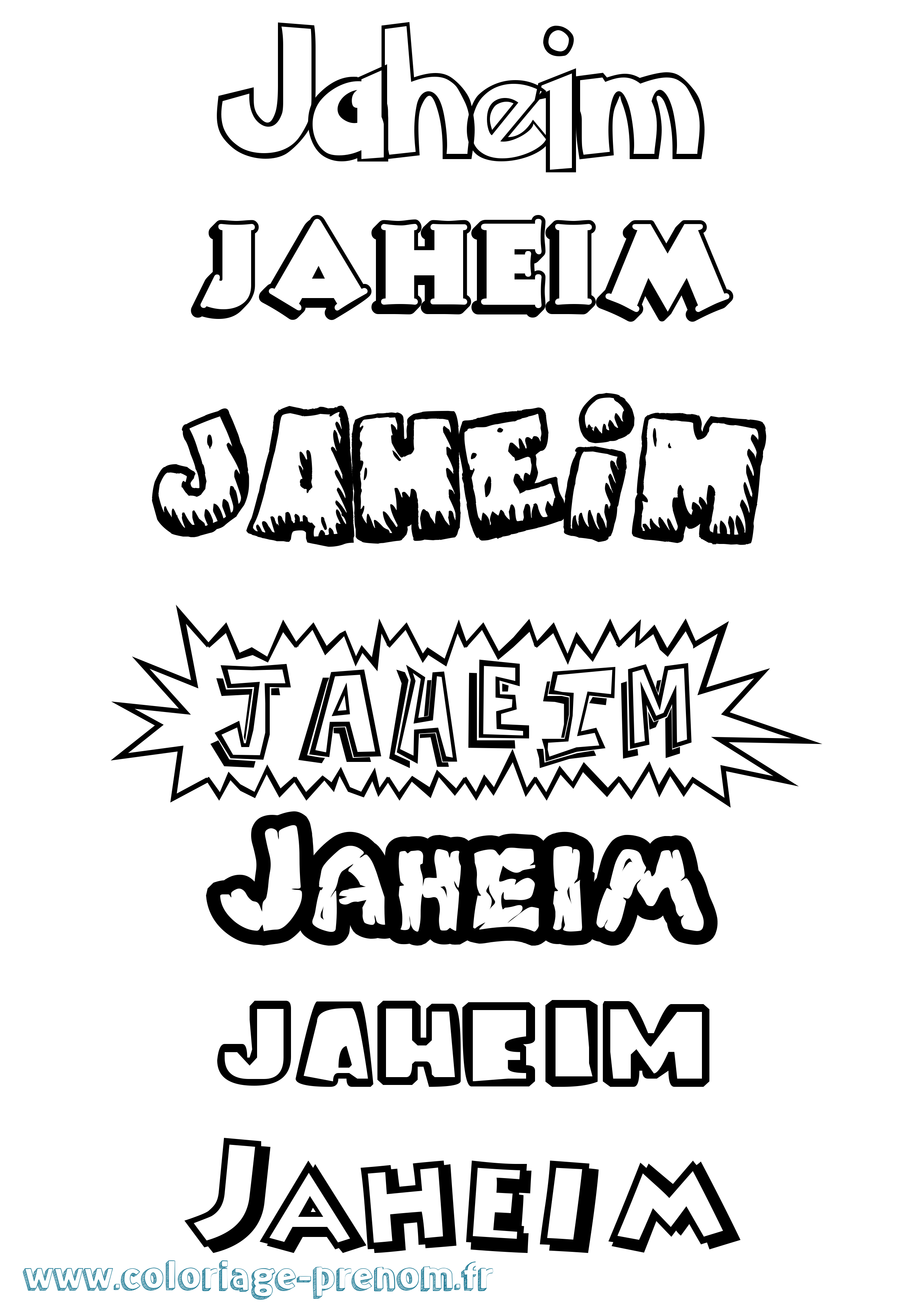 Coloriage Jaheim Dessin Animé Coloriage prénom Jaheim Dessin Animé