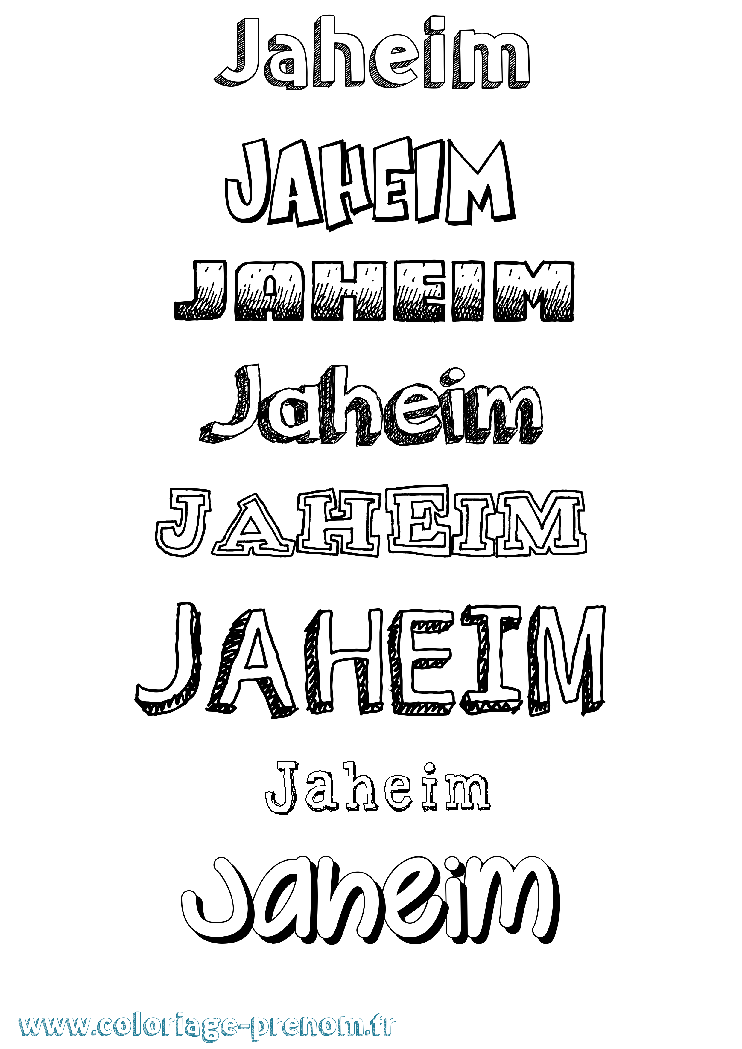 Coloriage prénom Jaheim Dessiné