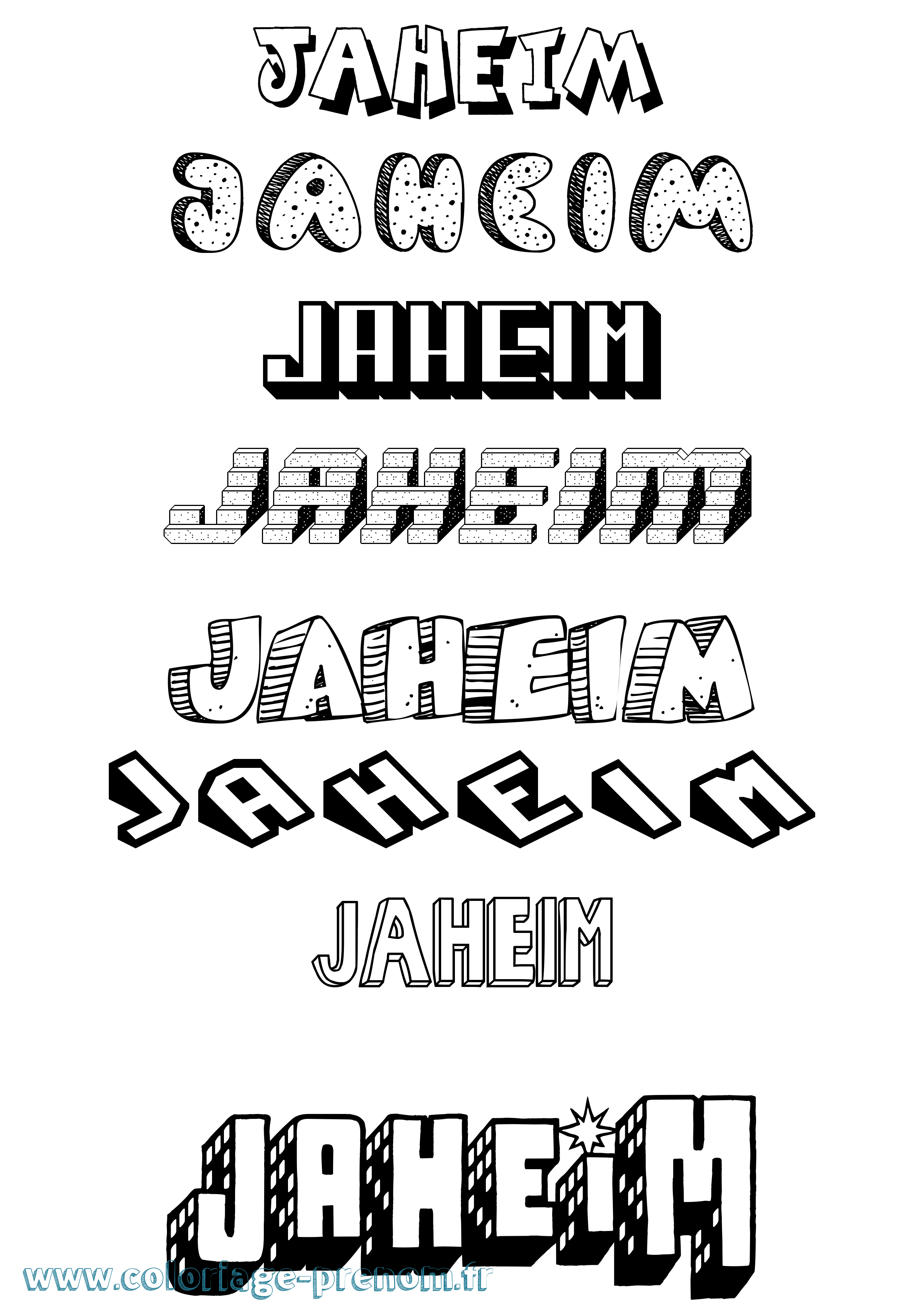 Coloriage Jaheim Effet 3D Coloriage prénom Jaheim Effet 3D