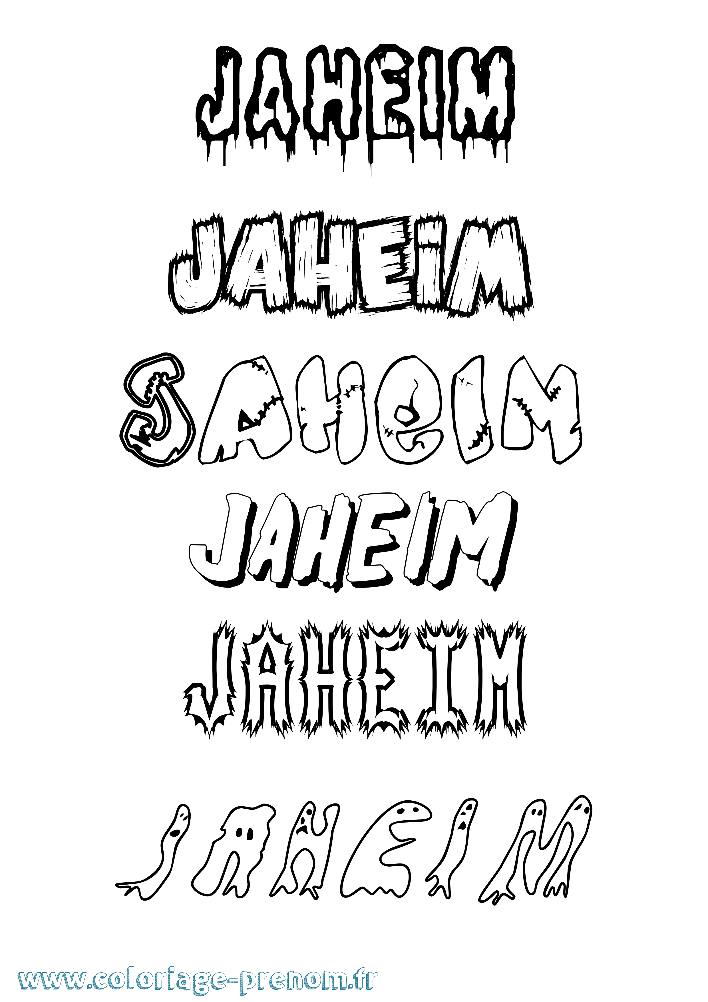 Coloriage Jaheim Frisson Coloriage prénom Jaheim Frisson