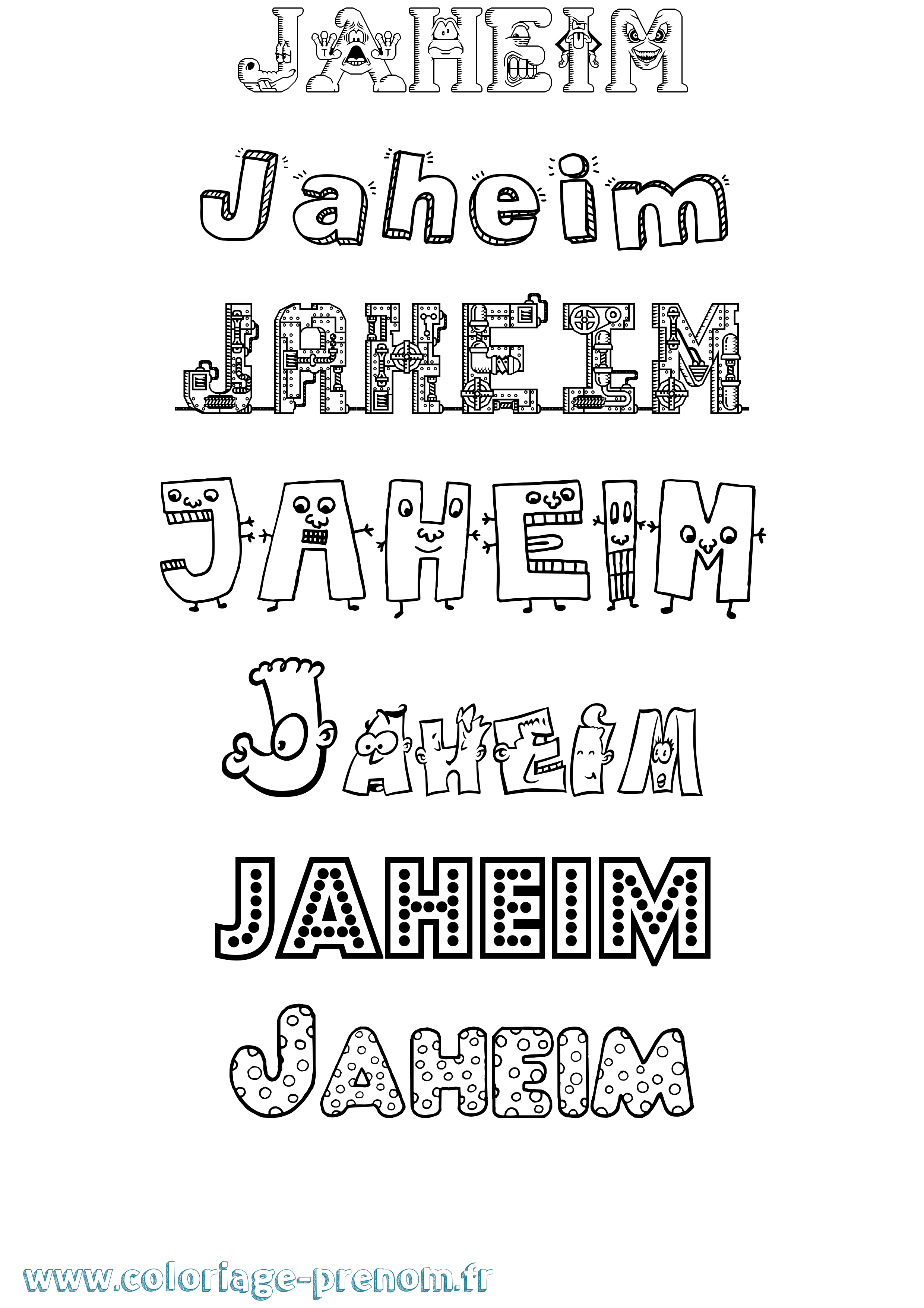 Coloriage prénom Jaheim Fun