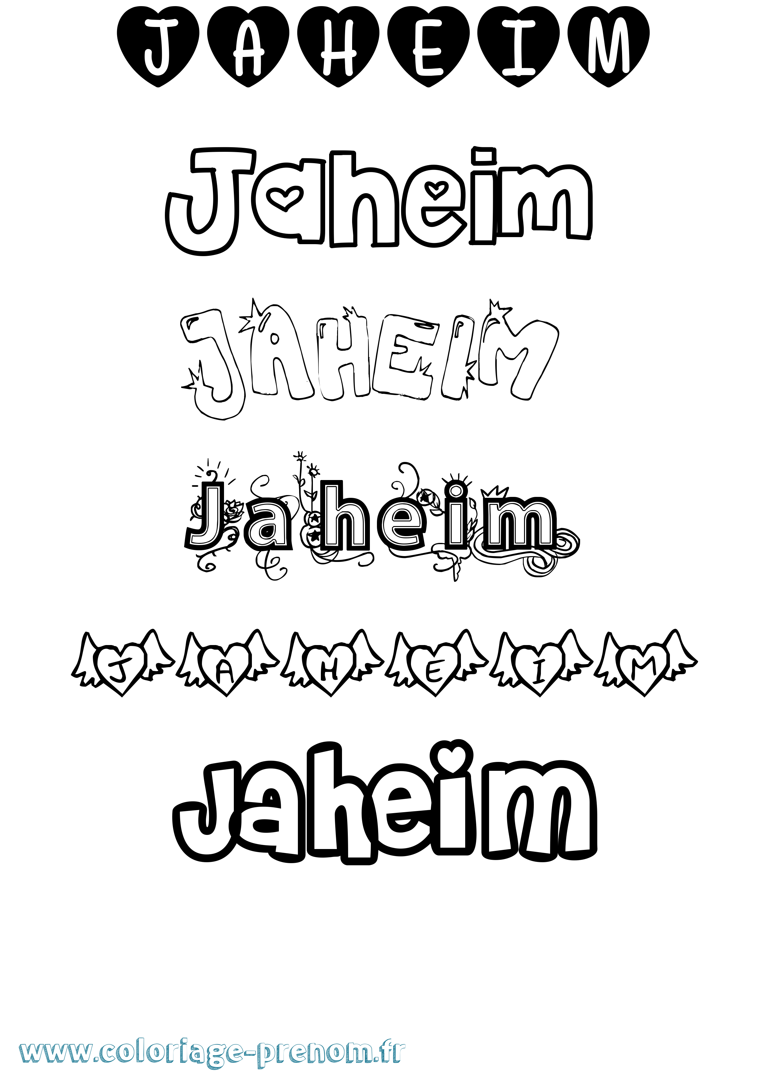 Coloriage Jaheim Girly Coloriage prénom Jaheim Girly