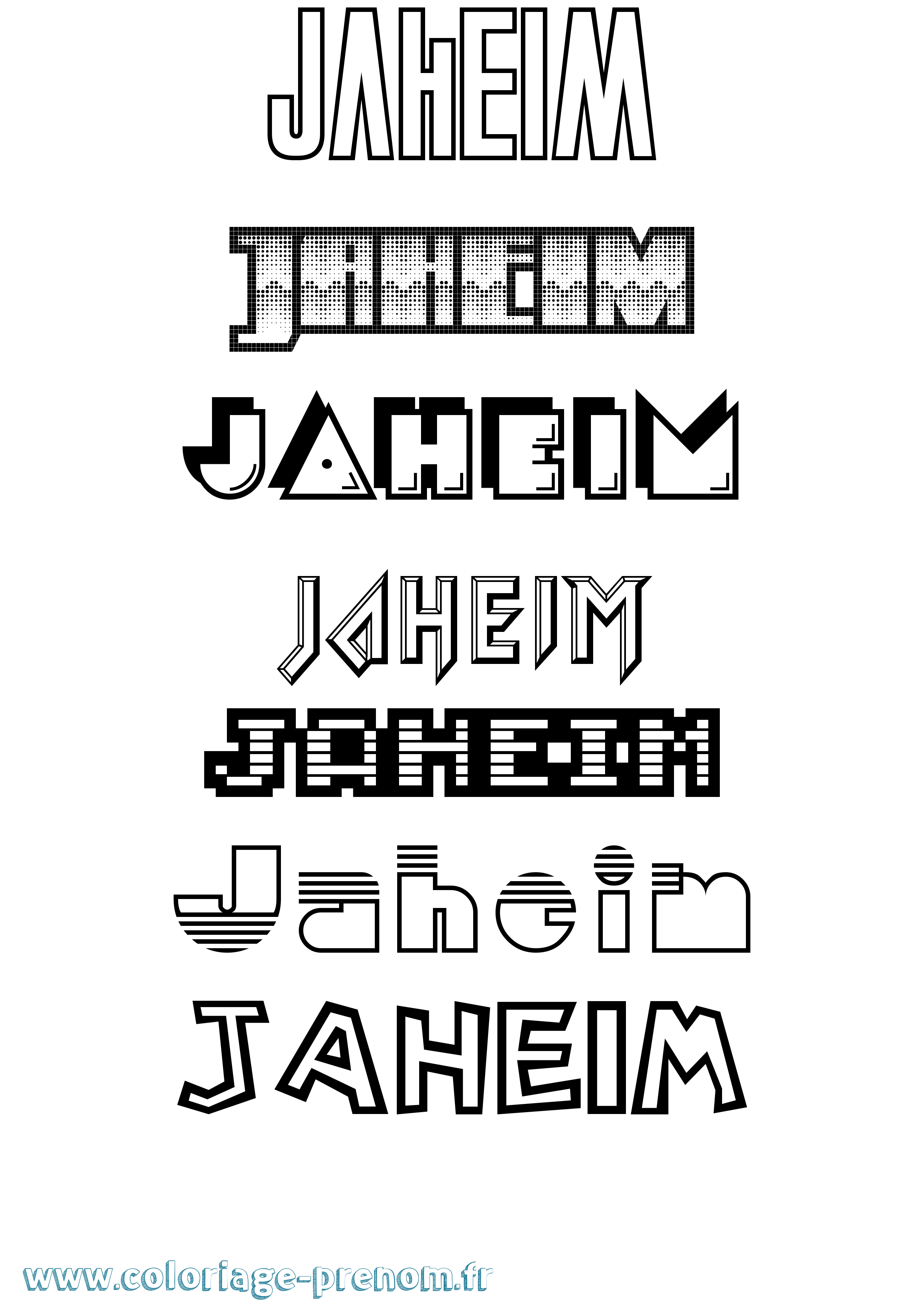 Coloriage Jaheim Jeux Vidéos Coloriage prénom Jaheim Jeux Vidéos