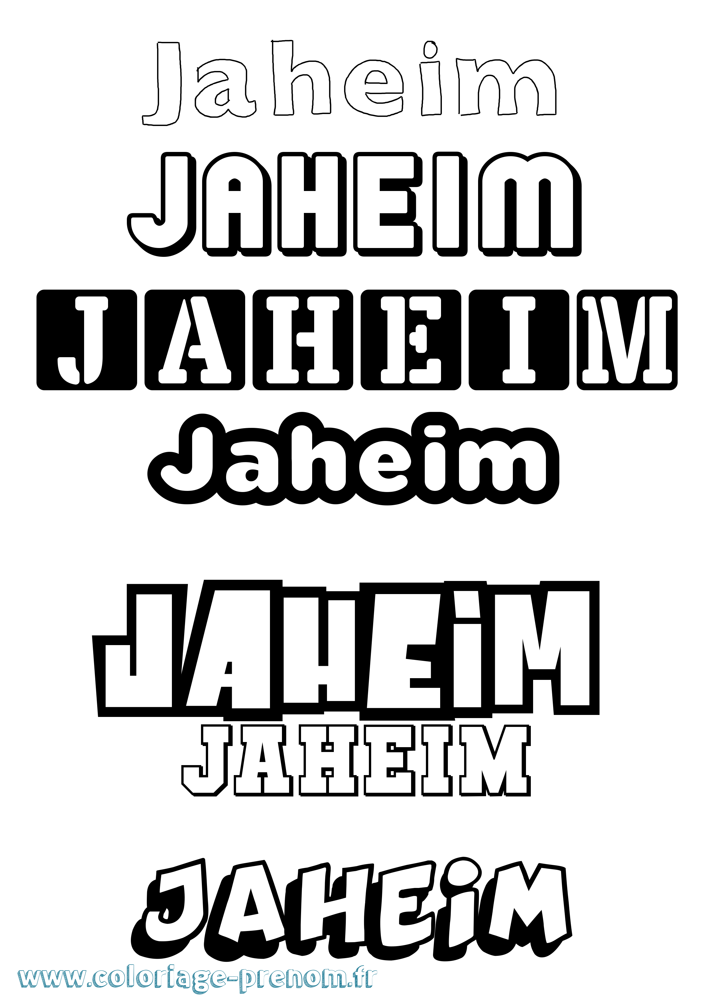 Coloriage prénom Jaheim Simple